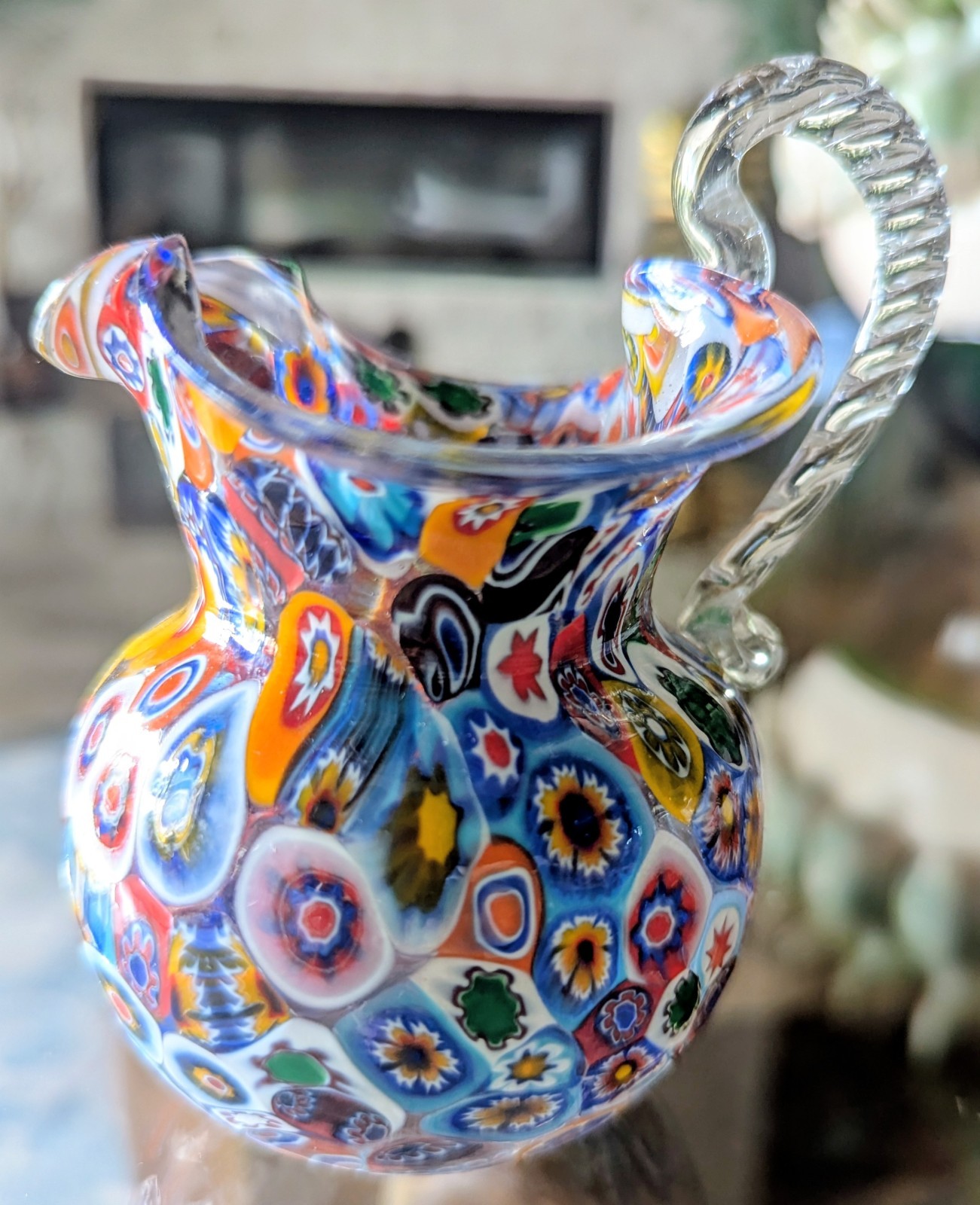 Fratelli Toso Pitcher Att. Murano Millefiori Murrine Miniature Antique 4+\