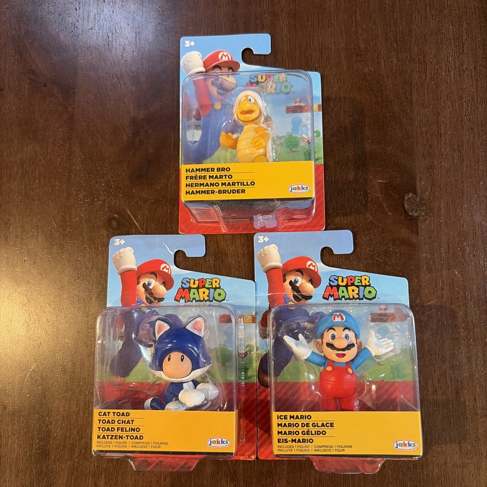 Ice Mario, Cat Toad and Hammer Bro Nintendo Jakks Action Figures (lot of 3) NEW