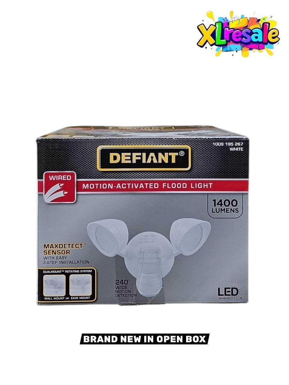 Defiant MaxDetect 240° White Motion Sensing Wired Outdoor LED 2-Head Flood Light Defiant MaxDetect 240° White Motion Sensing Wired Outdoor LED 2-Head Flood Light