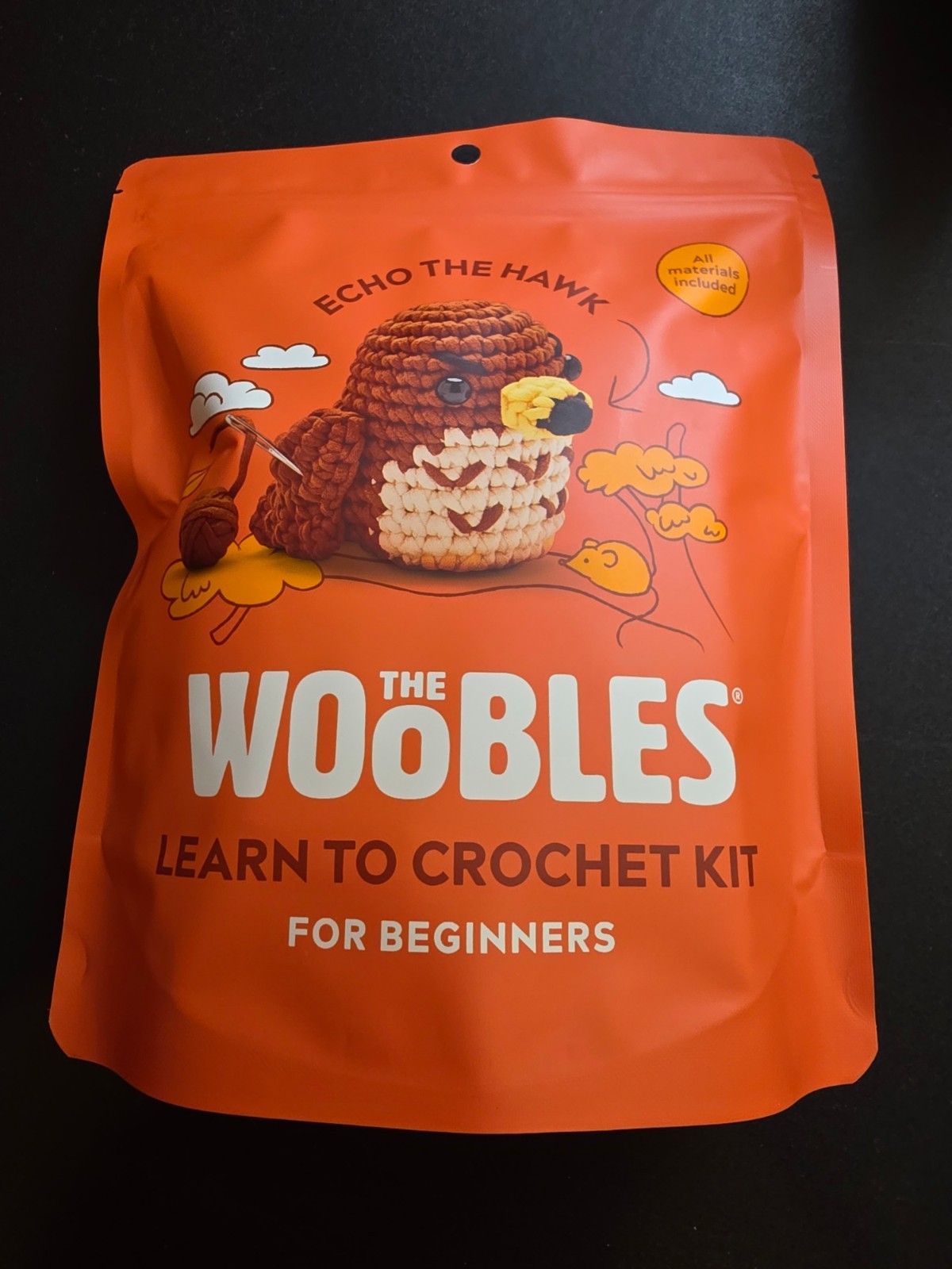 Rare The Woobles Echo the Hawk Learn To Crochet Kit | Sealed | 