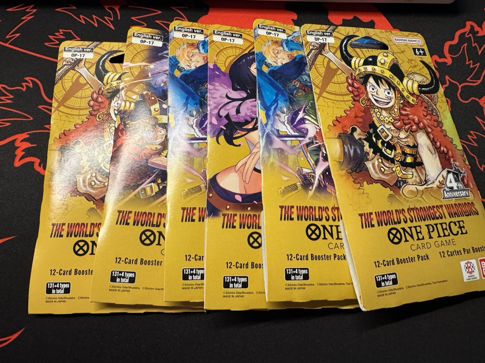 LOT Of 6 One Piece TCG World\'s Strongest Warriors OP-17 Booster Blisters 🔥