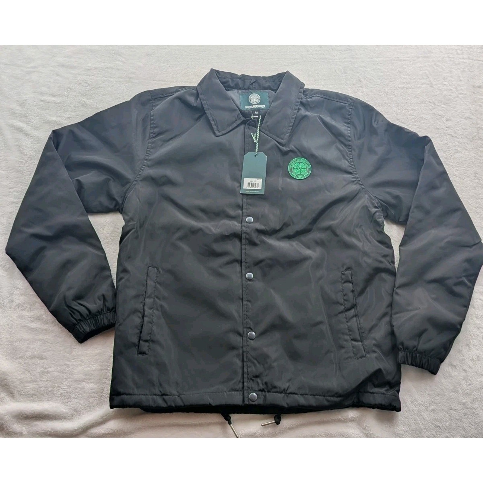Celtic FC Football Club Mens Medium Official Jacket Retro Soccer NWT Black Celtic FC Football Club Mens Medium Official Jacket Retro Soccer NWT Black