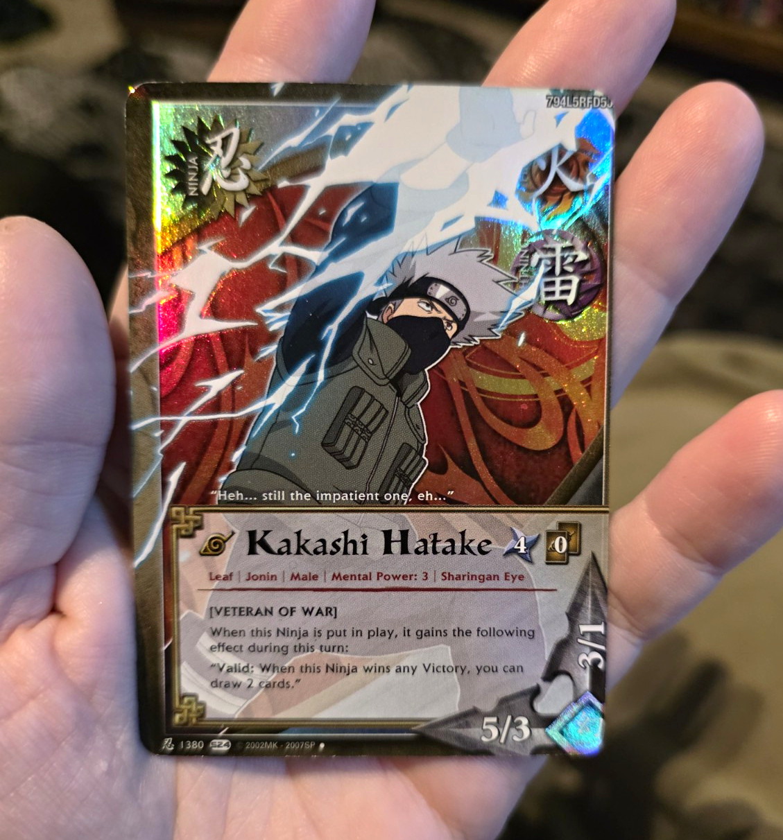 Bandai Naruto CCG Kakashi Hatake 1380 Veteran of War Foil Rare (2007) Bandai Naruto CCG Kakashi Hatake 1380 Veteran of War Foil Rare (2007)