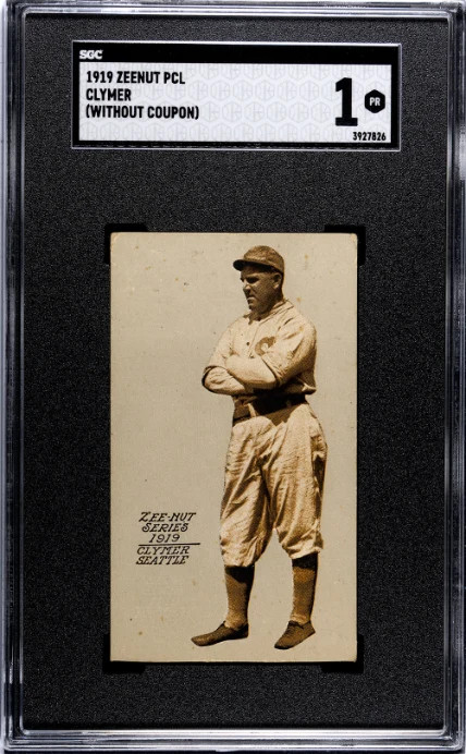 1919 ZEE-NUT BILL CLYMER NNO POOR ZEENUT SGC 1 BASEBALL SEATTLE PURPLE SOX 1919 ZEE-NUT BILL CLYMER NNO POOR ZEENUT SGC 1 BASEBALL SEATTLE PURPLE SOX