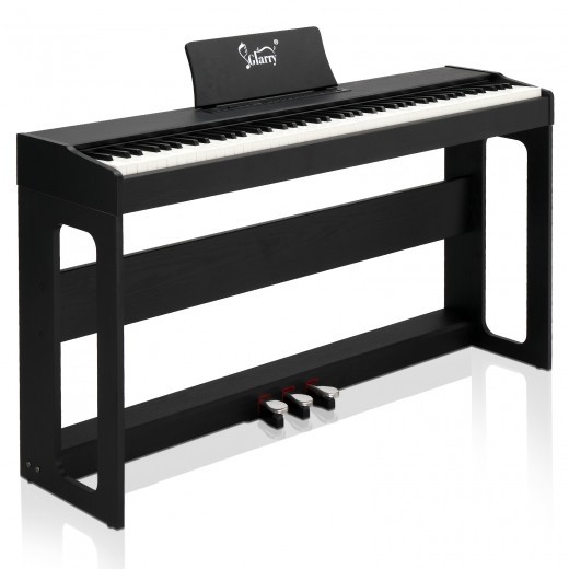 Glarry GDP-104 88-Key Fully Weighted Hammer Action Digital Piano for Home Walnut