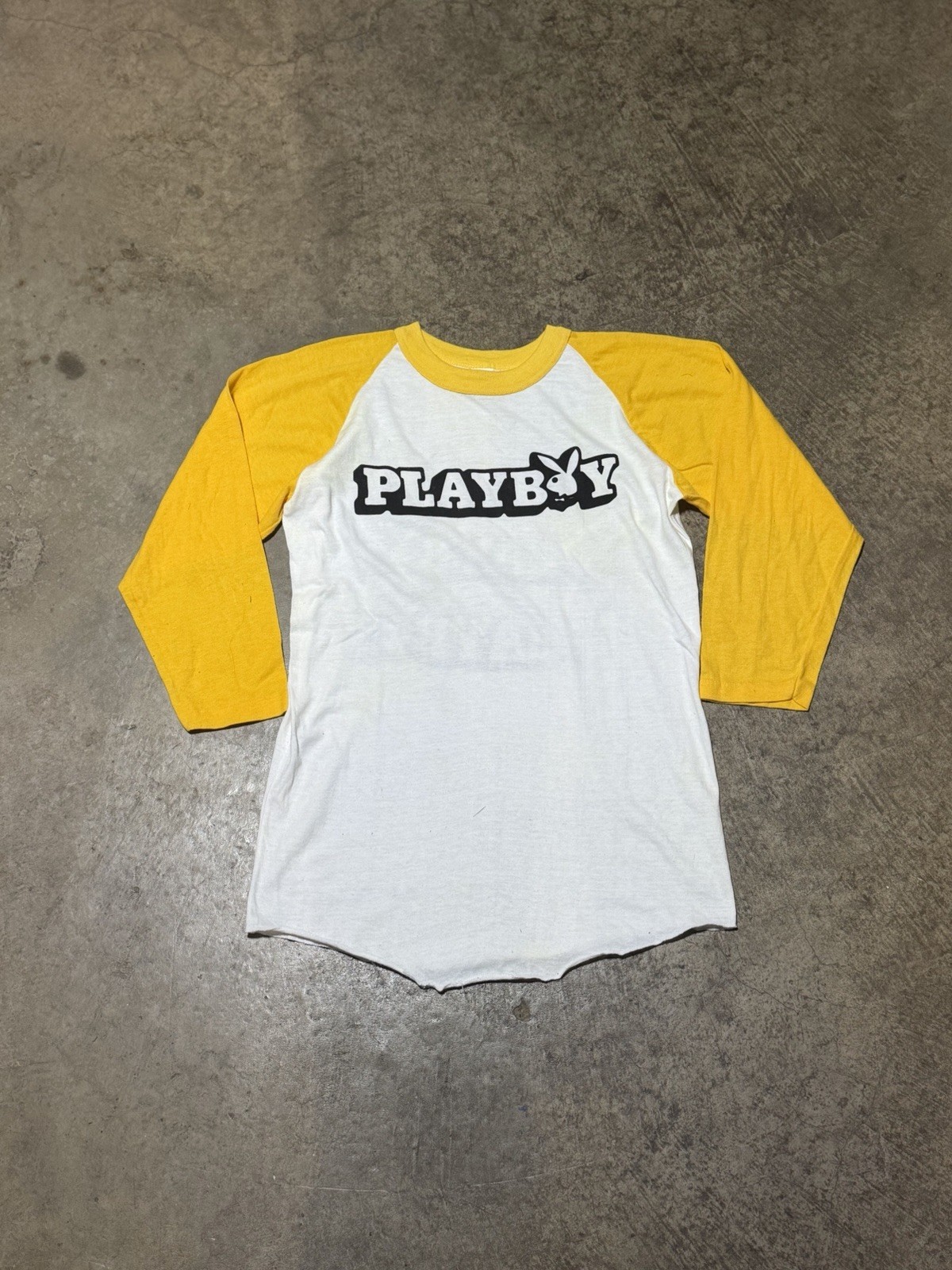 Official 1970s Playboy Baseball raglan True Vintage Single Stitch 50/50 Blend