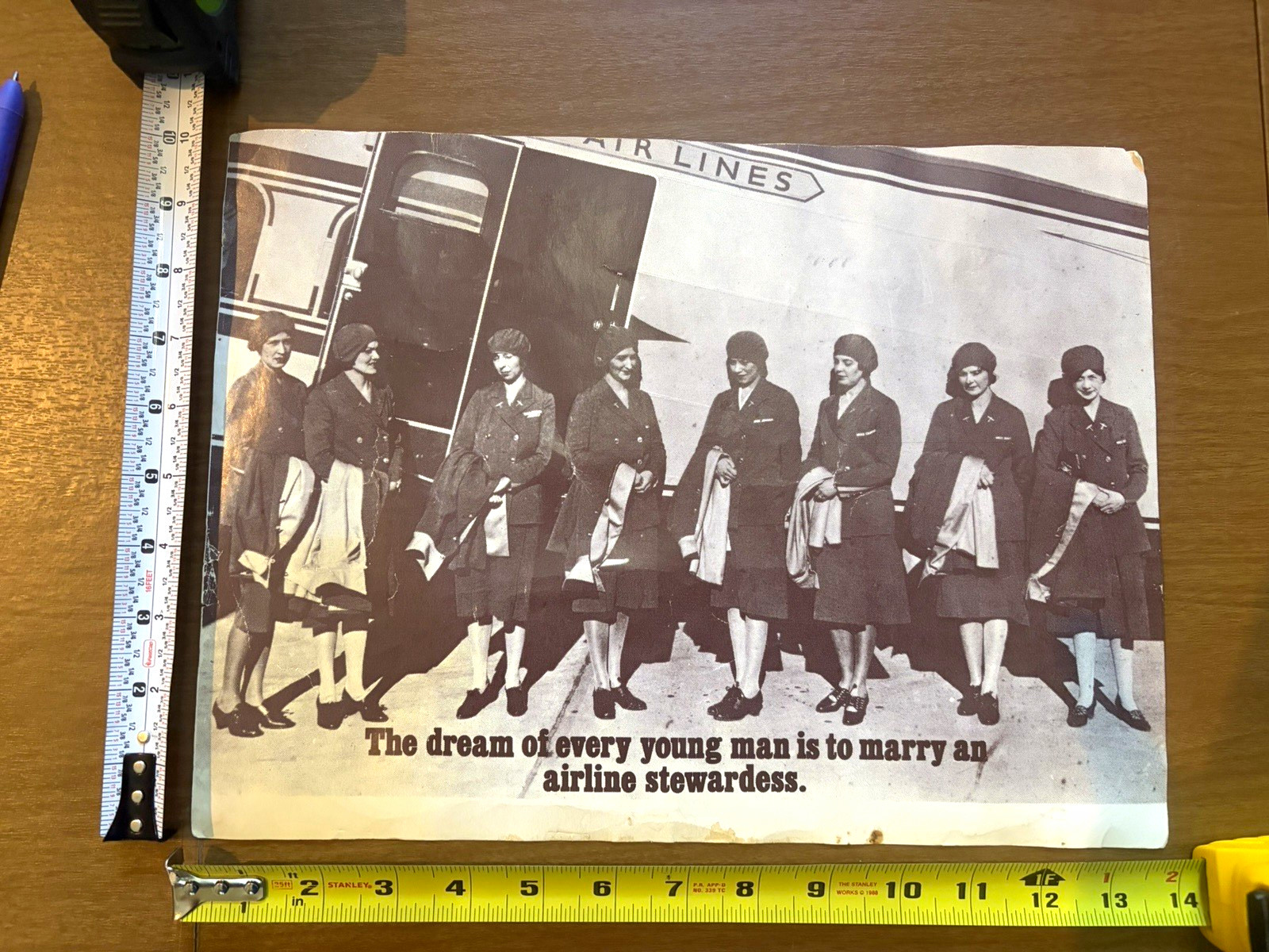 Vintage 1930s-1950s Airline Stewardesses Photo Print-10x 13