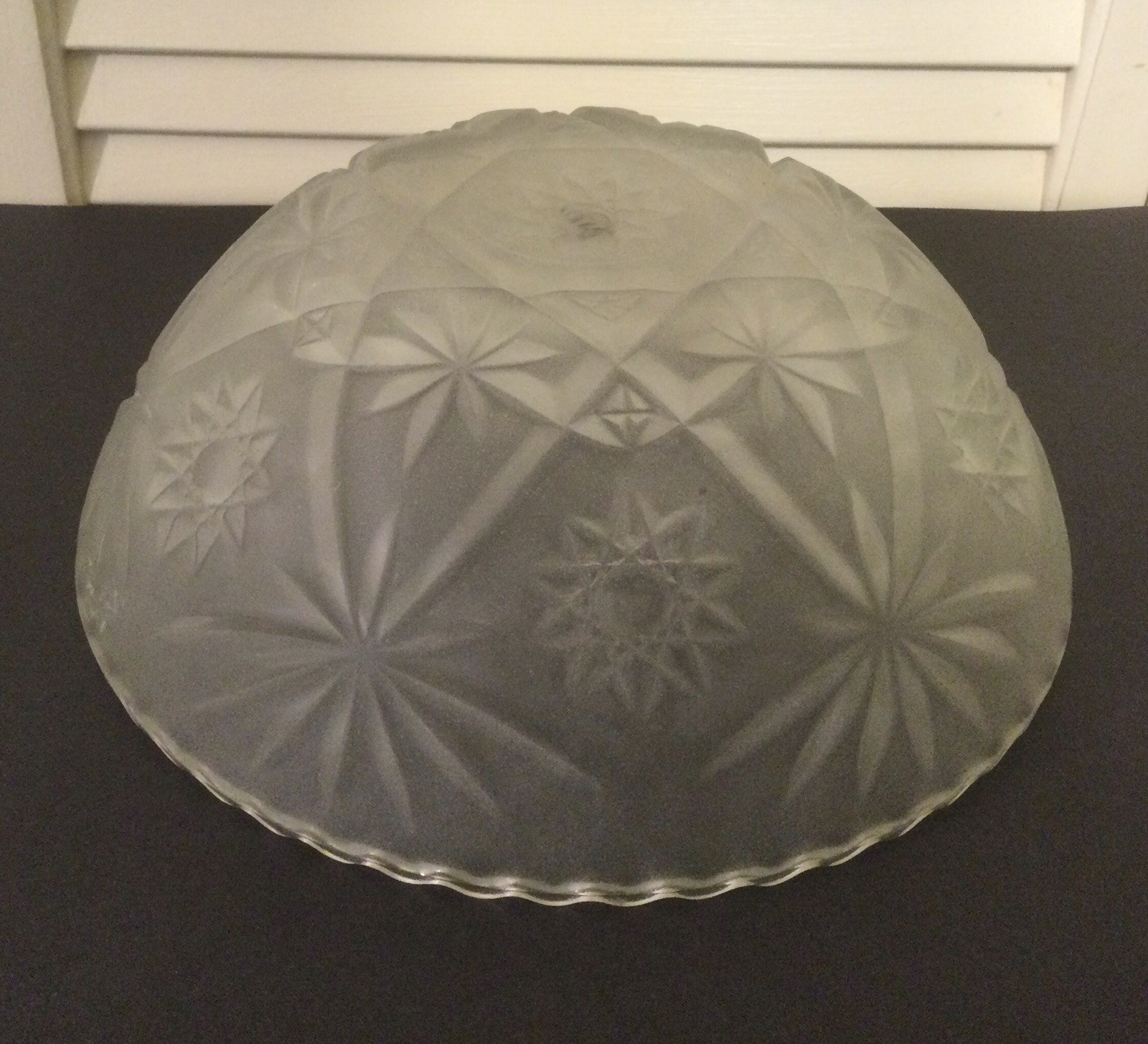VTG Anchor Hocking Star Of David Frosted Ceiling Light Cover / Shade VTG Anchor Hocking Star Of David Frosted Ceiling Light Cover / Shade