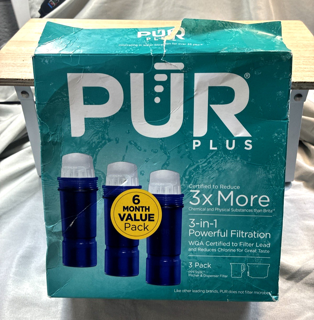 Pur Ppf951k X3 Replacement Filter, 3 Count, Blue * Open Box Pur Ppf951k X3 Replacement Filter, 3 Count, Blue * Open Box