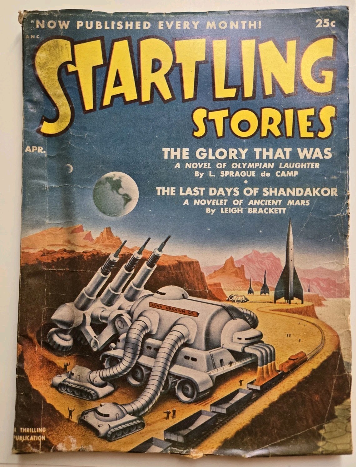 Startling Stories 4/52 G+ Schomberg Cvr Frank Herbert's 1st Published SciFi 