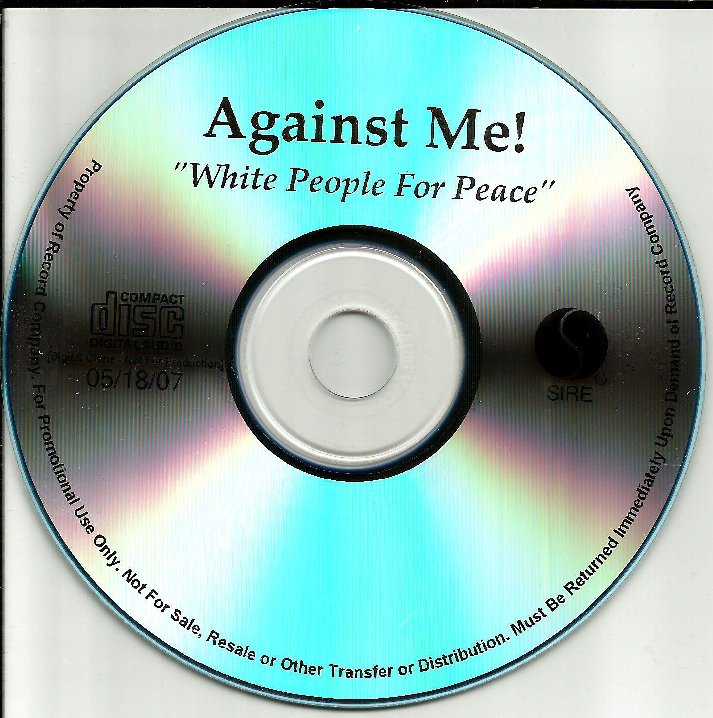 AGAINST ME White People For Peace Ultra Rare TST PRESS PROMO DJ CD Single 2007