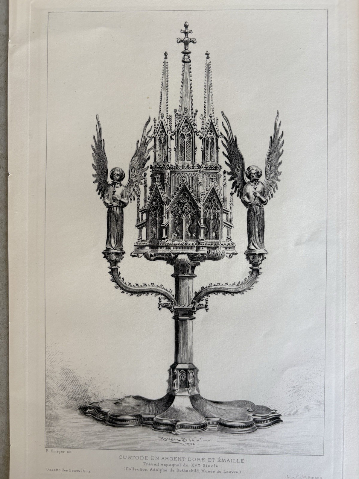 Krieger Engraving Eau Forte Etching Enameled Custodian Liturgy Ciboire Mass Hosts Krieger Engraving Eau Forte Etching Enameled Custodian Liturgy Ciboire Mass Hosts