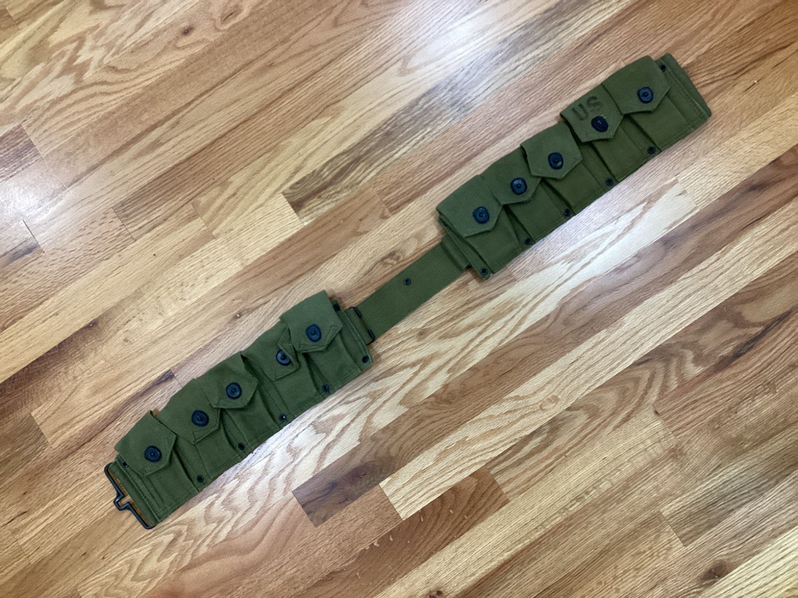 WWII CARTRIDGE BELT 10 POCKET M1923 US STAMPED 1943 ORIGINAL MILITARY ISSUE