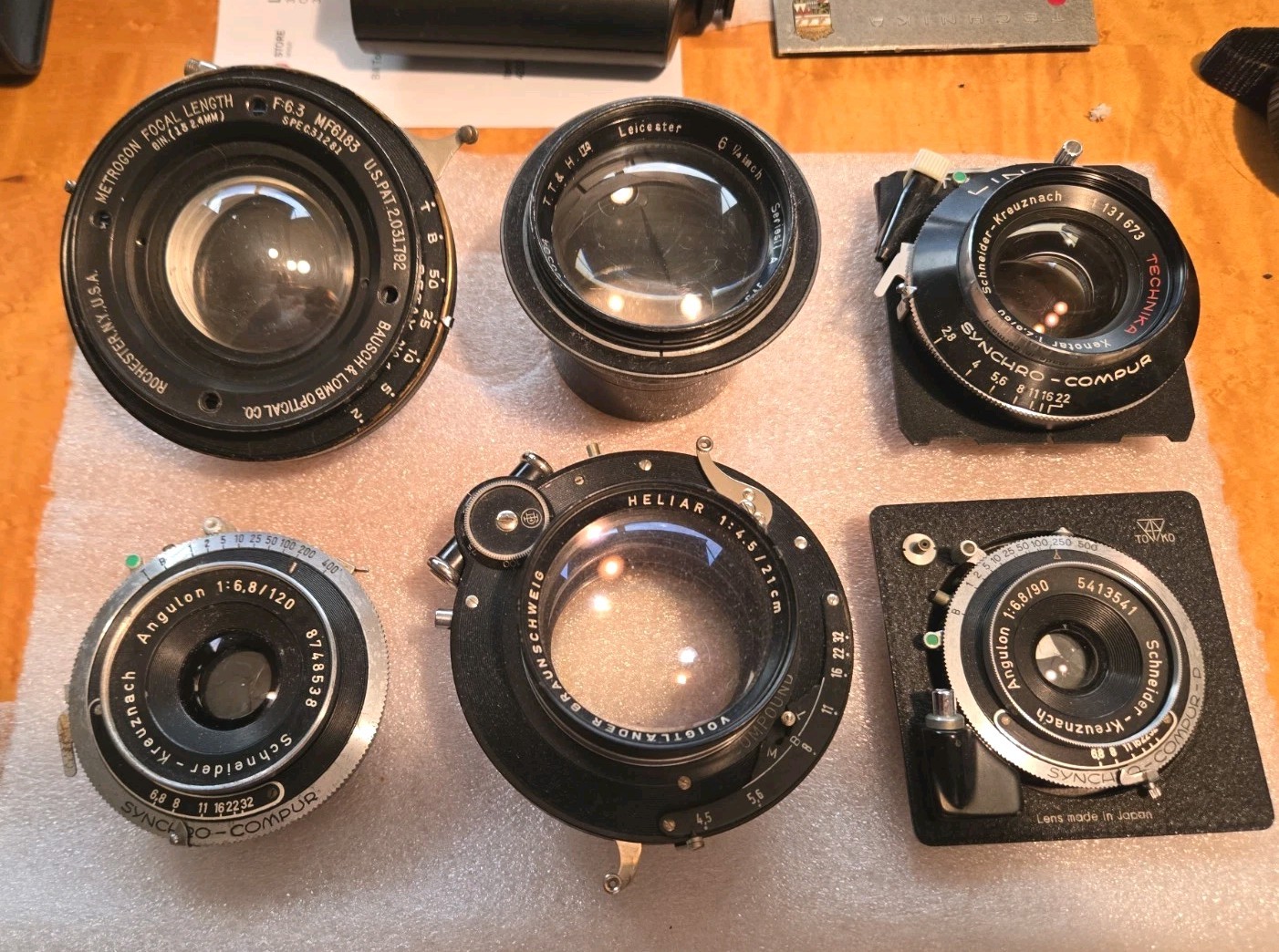 Linhof Xenotar Heliar Cooke Metrogon Vintage Large Format Lens 6 Pc. Estate Lot
