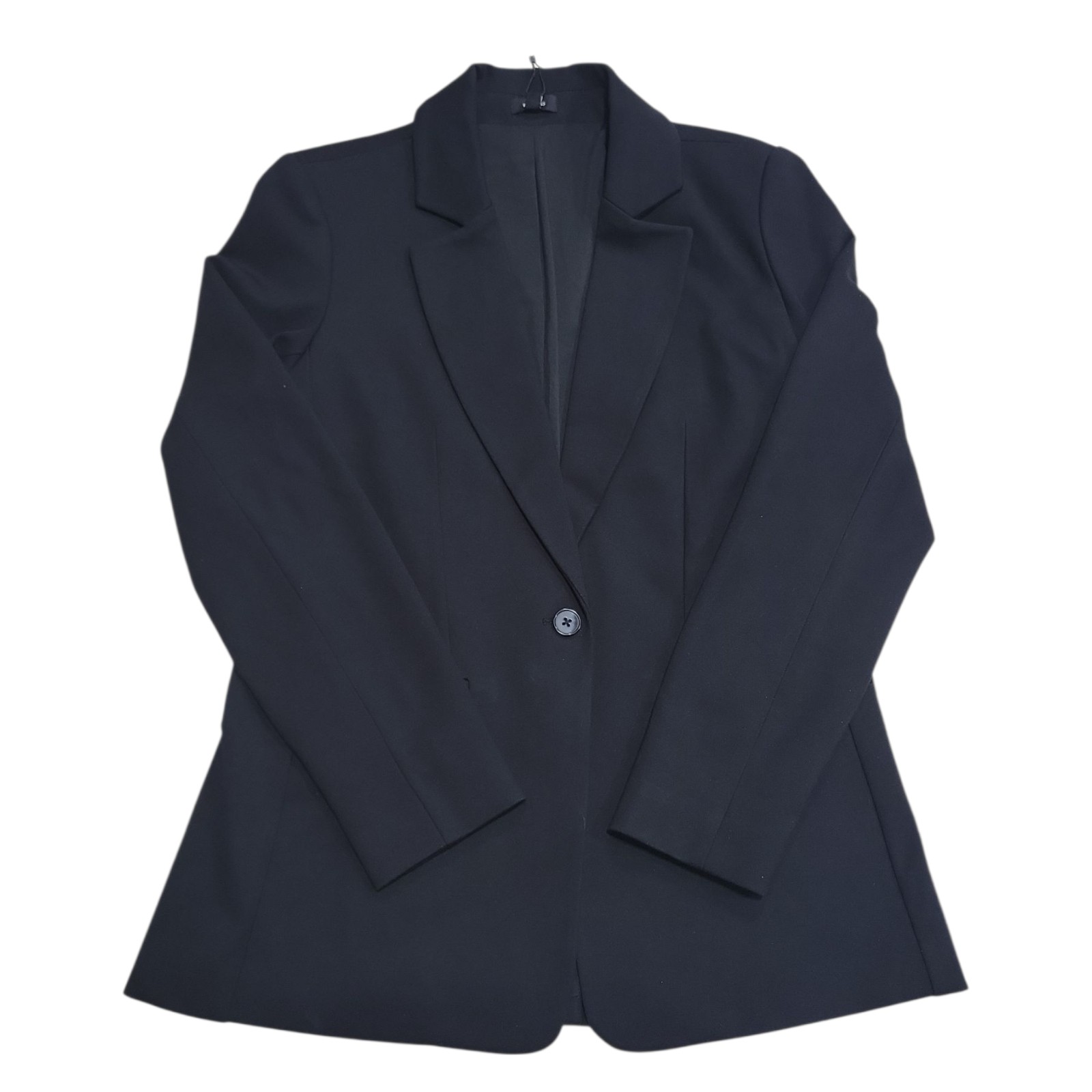 Express Women\'s Button Closure Lightweight Tailored Fit Ponte Blazer (Black, L)