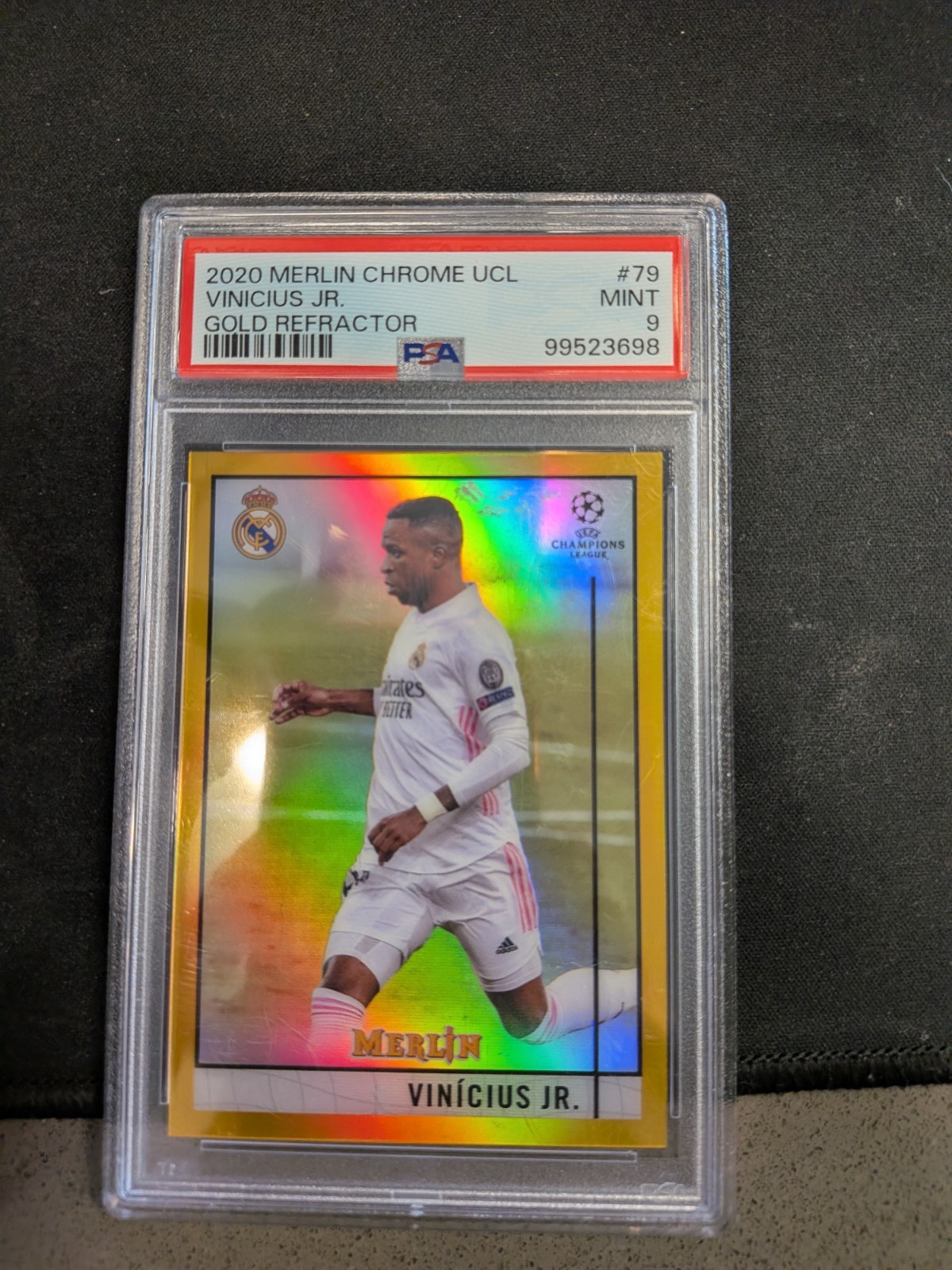 2020 merlin chrome ucl vinicius jr gold refractor /50