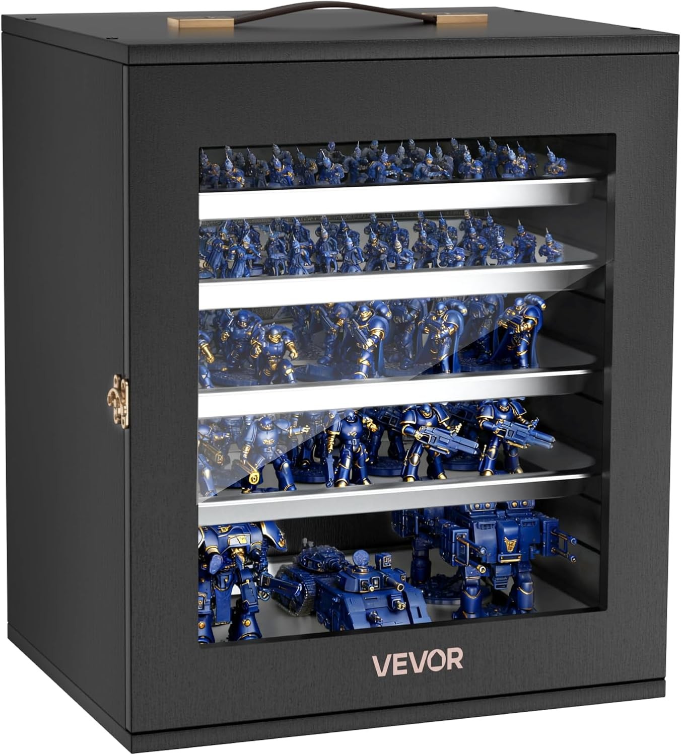 VEVOR Miniatures Storage Case for Warhammer 40k, Fits 1000-1500 Small, Black