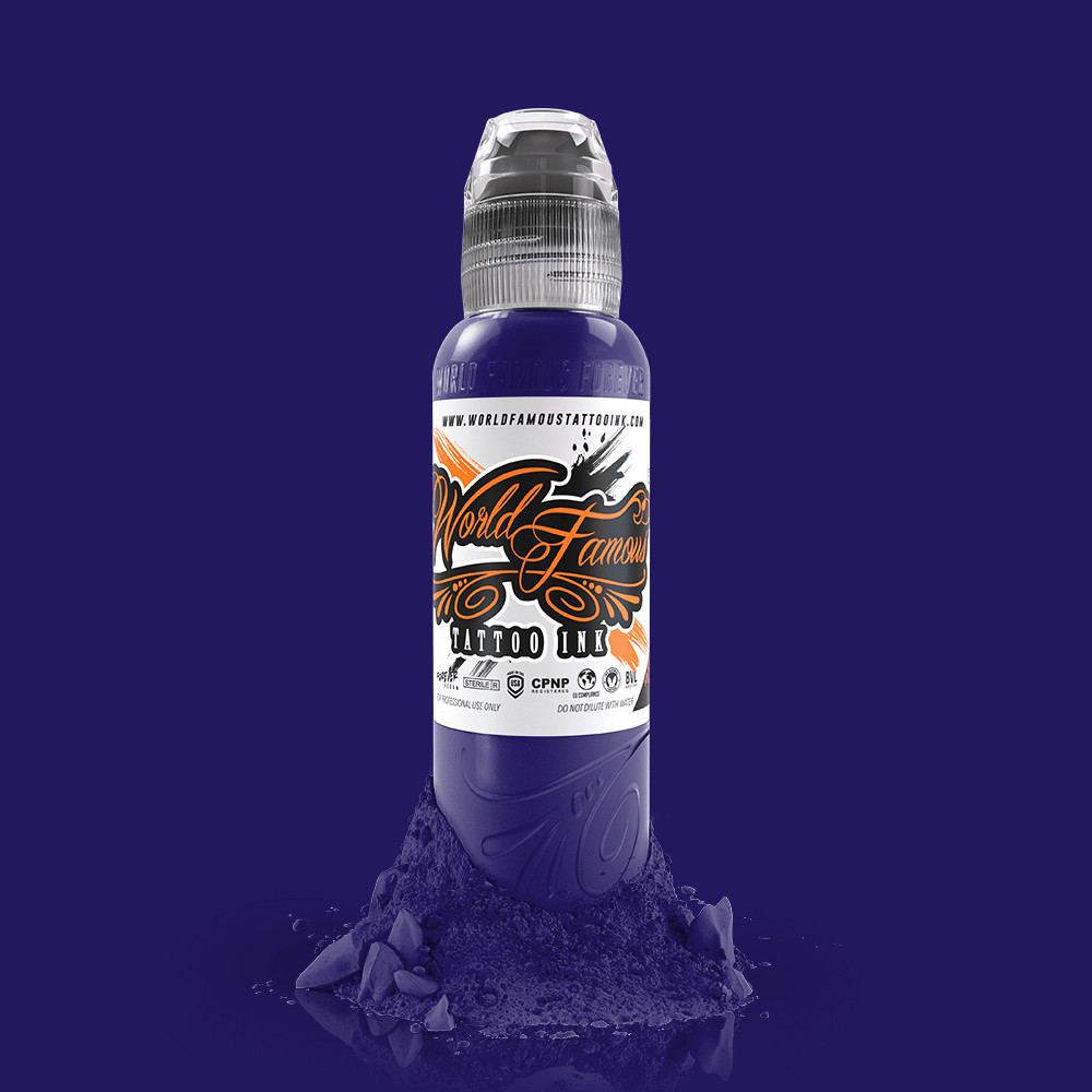 World Famous Tattoo Ink 1oz Blue Red Green Yellow Black Grey Brown Purple Orange