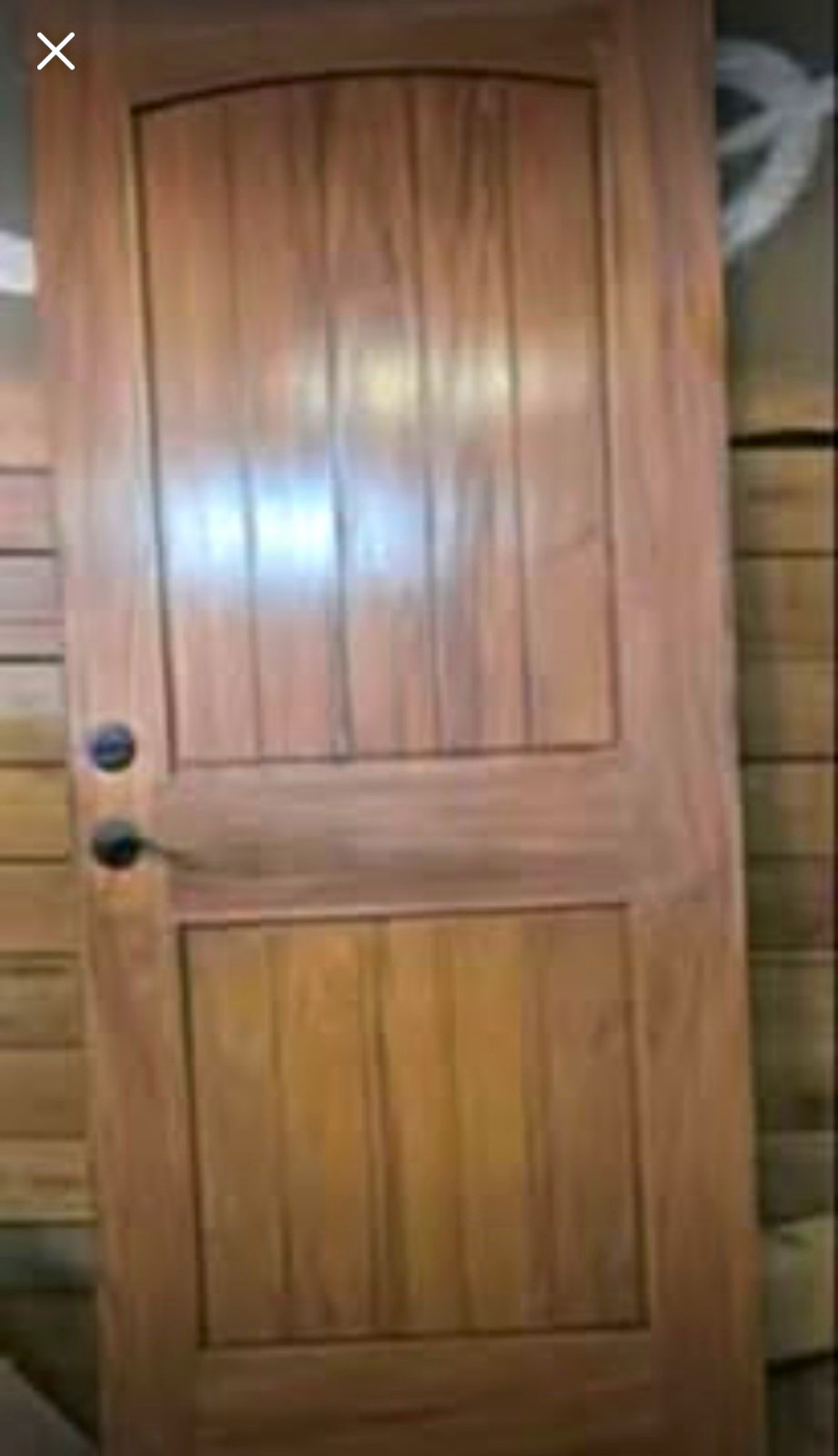 Solid Hardwood Exterior Entry Door 79-3/4 x 35-1/2 x 1-3/4 Arched Panel.