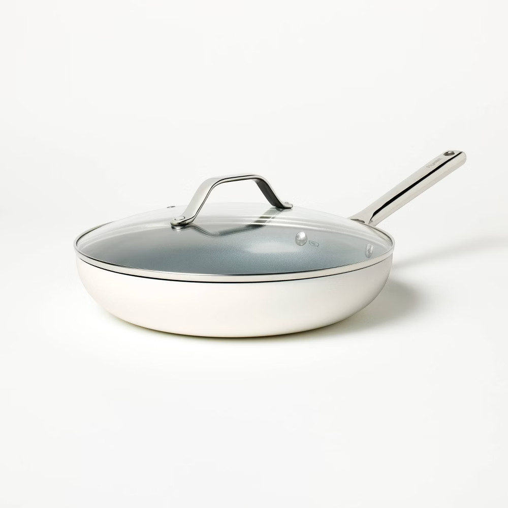 Nonstick Ceramic Coated Aluminum Frypan with Cover Figmint