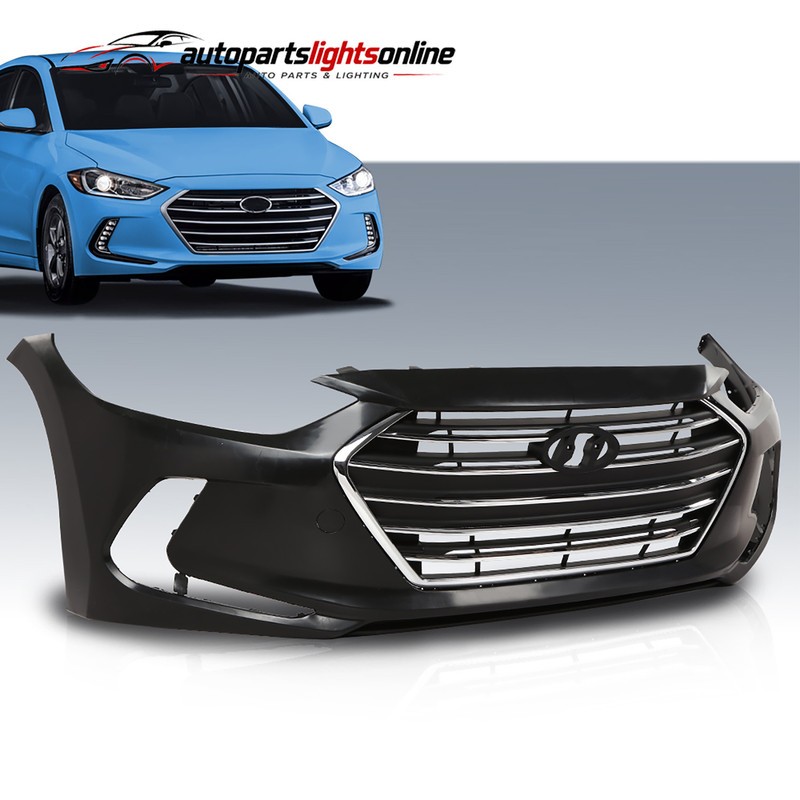 Front Bumper Cover & Grille Assembly Set Fit For 2017 2018 Hyundai Elantra New