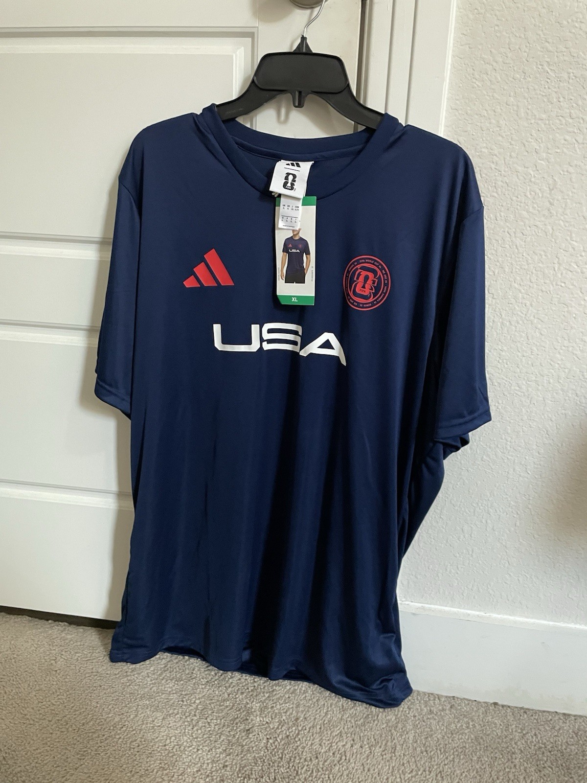 Adidas FIFA USA Home Jersey Navy Blue And Red Tee Shirt Size XL Adidas FIFA USA Home Jersey Navy Blue And Red Tee Shirt Size XL