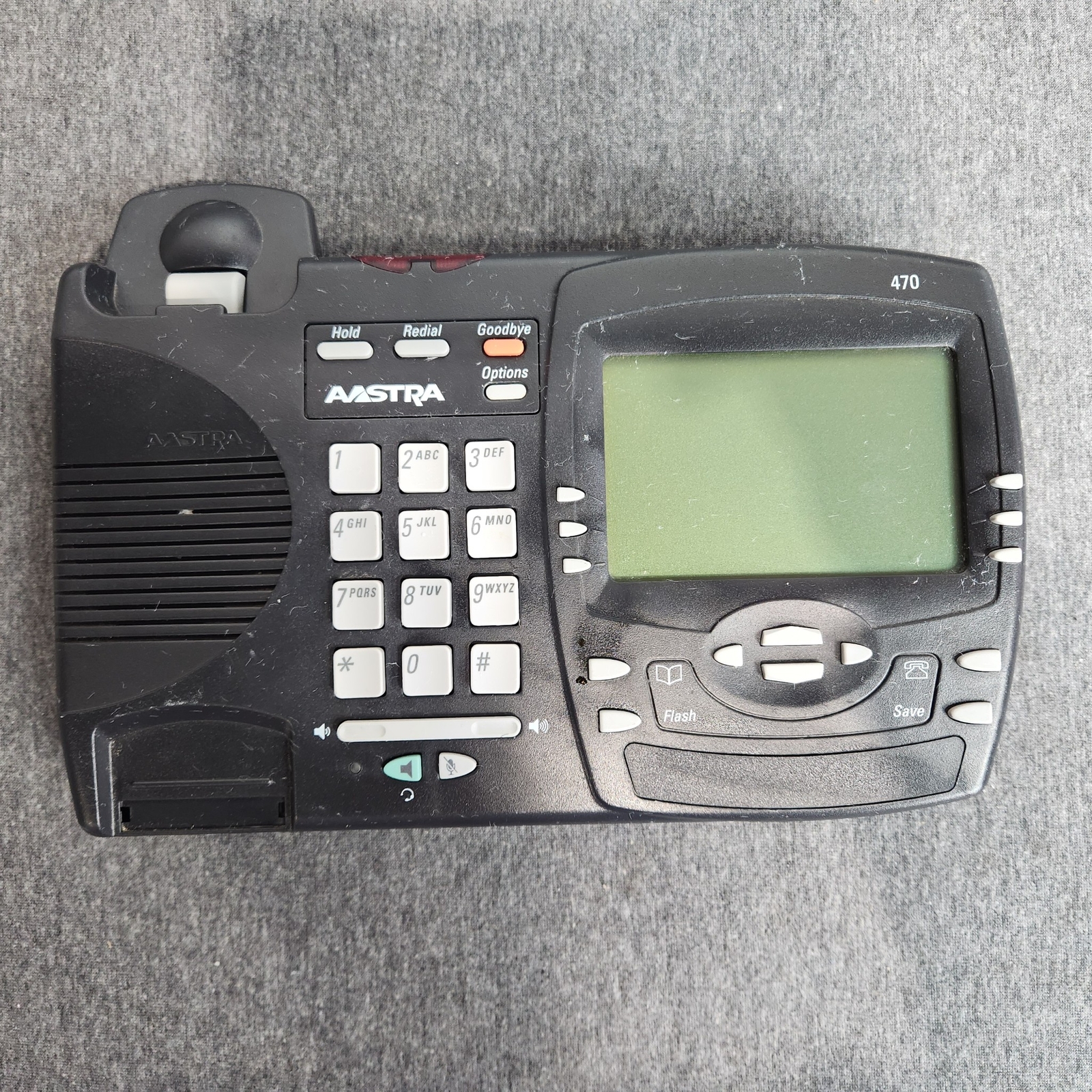AAstra Telephone Base Only Model 470 Telecom-Large Display Charcoal Desk Phone