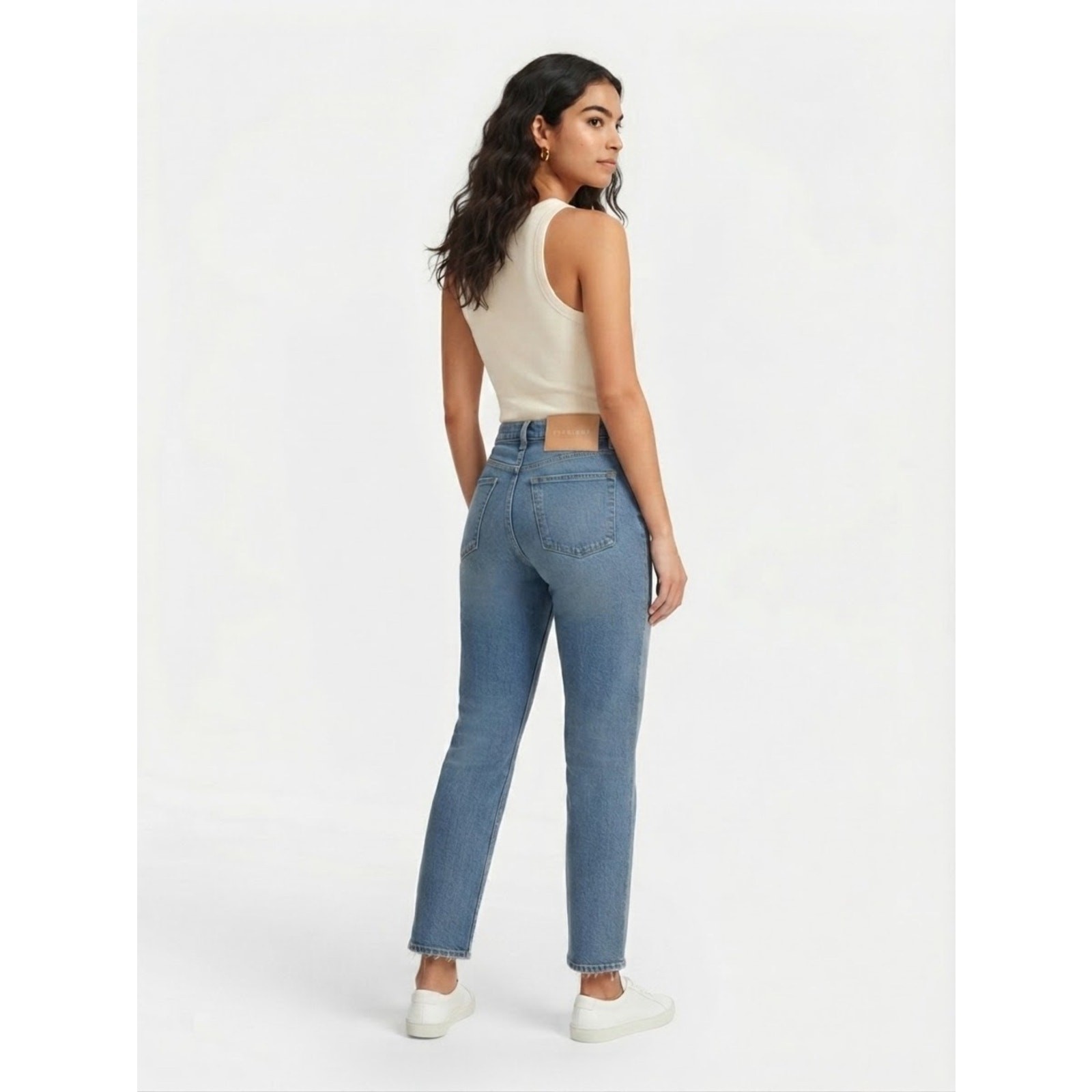 NWT Everlane The Cheeky Jean 90s Blue Denim High Rise Straight Leg