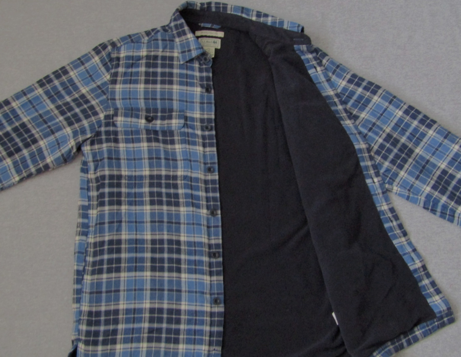 L.L. Bean Fleece Lined Flannel Shirt Jacket Plaid SHACKET  Men\'s S