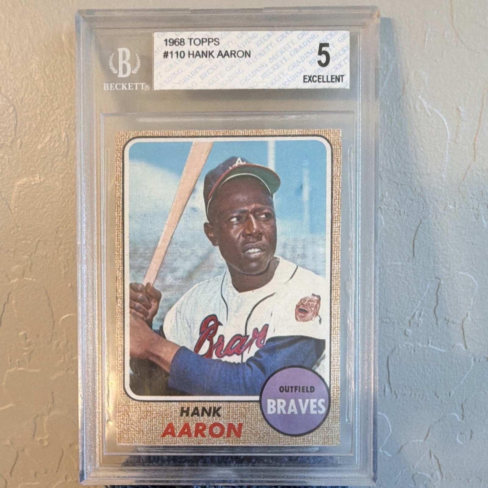 Topps 1968 Topps Hank Aaron #110 Atlanta Braves MLB Baseball Card, Graded