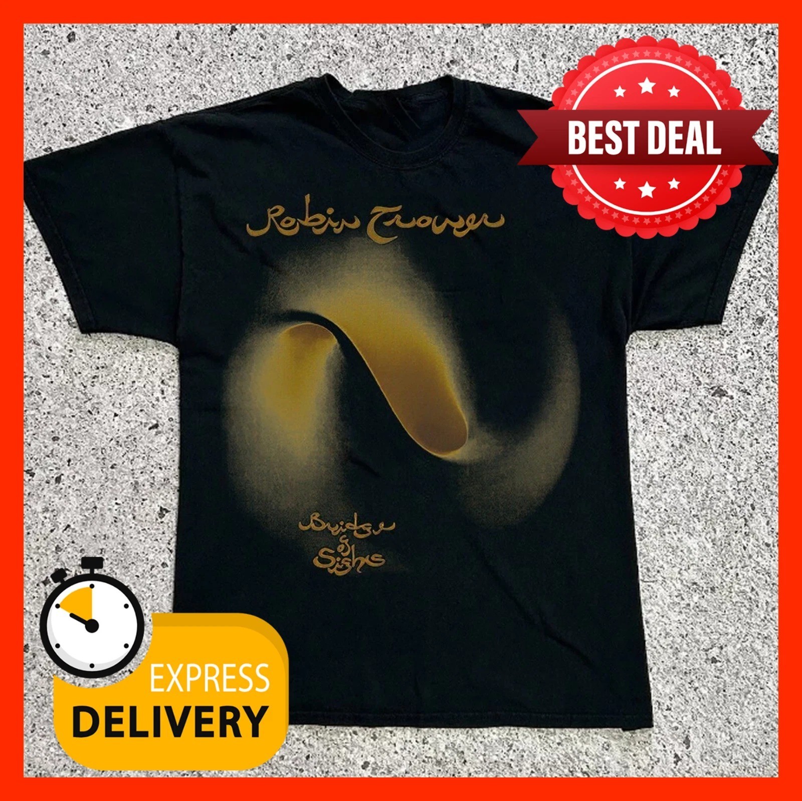 Robin Trower T-Shirt All Size Black Color TU018 Robin Trower T-Shirt All Size Black Color TU018