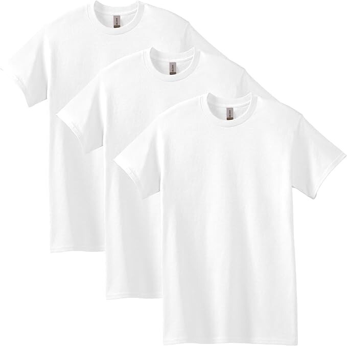 Gildan (3-pack) White Solid Ultra/Heavy Cotton Short Sleeve Blank T-Shirt S-3XL