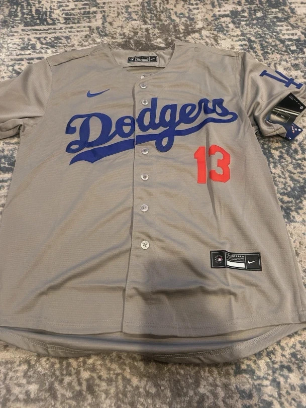 Max Muncy #13 Mens Gray Dodgers Jersey SIZE S-2XL - NEW