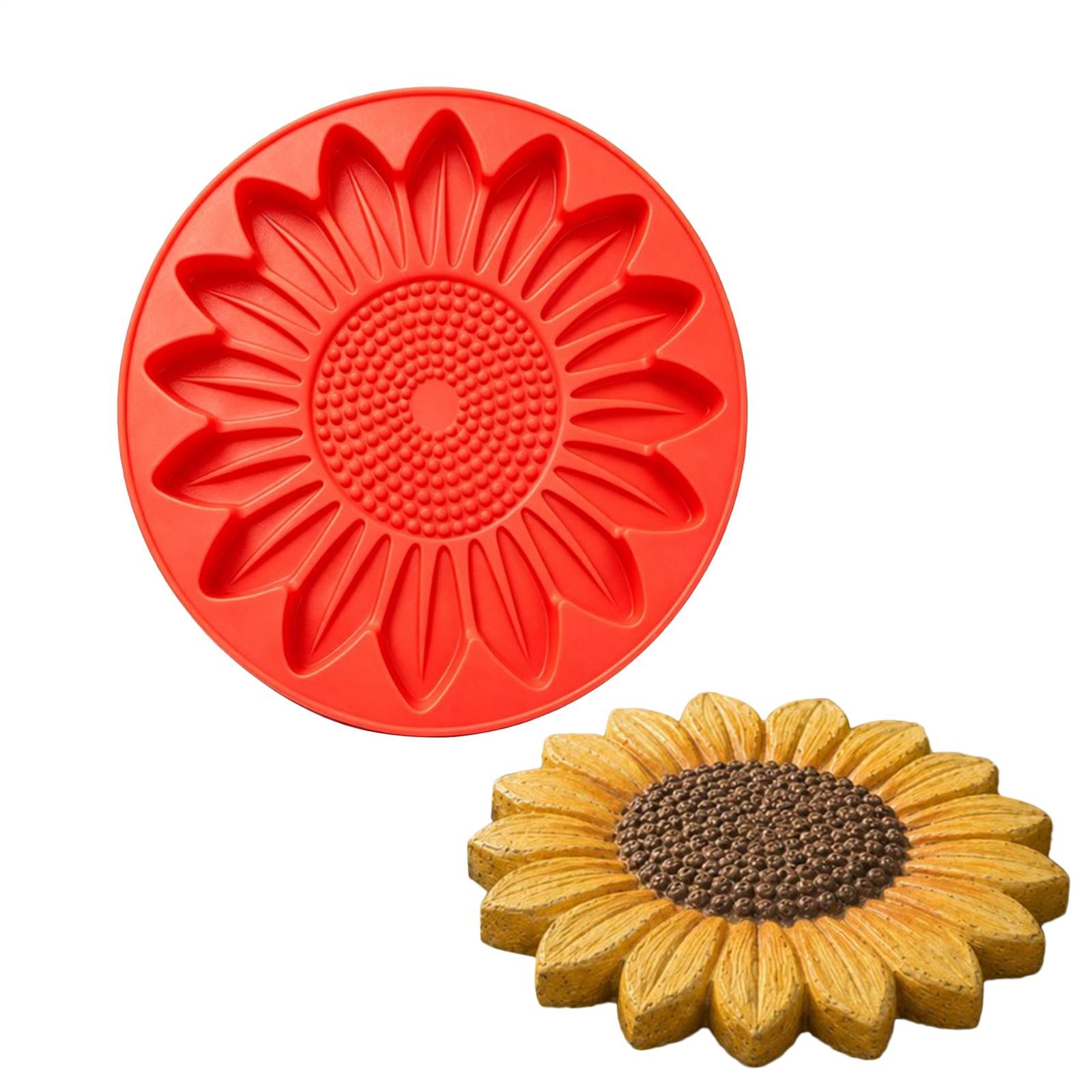 Reusable Sunflower Stepping Stone Mold, 15.7\'\' Round Stepping Stone Mold