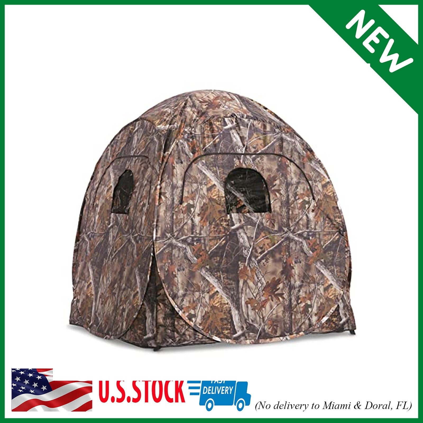 HuntRite Deluxe 4-Panel Spring Steel Hunting Blind; 2 Person Ground Tent for Dee HuntRite Deluxe 4-Panel Spring Steel Hunting Blind; 2 Person Ground Tent for Dee