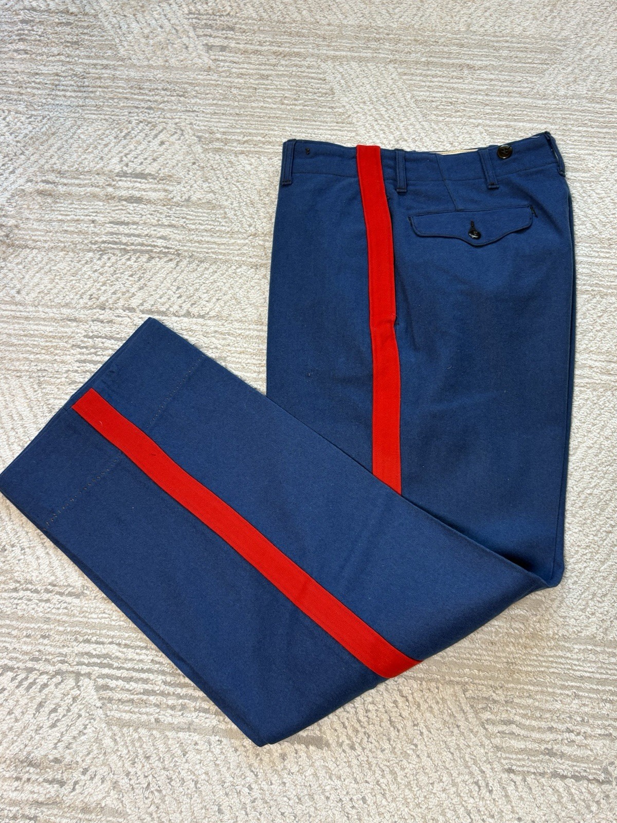 Vtg 1940s-50s USMC Marine Corps Dress Blue NCO Wool Trousers Blood Stripe READ Vtg 1940s-50s USMC Marine Corps Dress Blue NCO Wool Trousers Blood Stripe READ