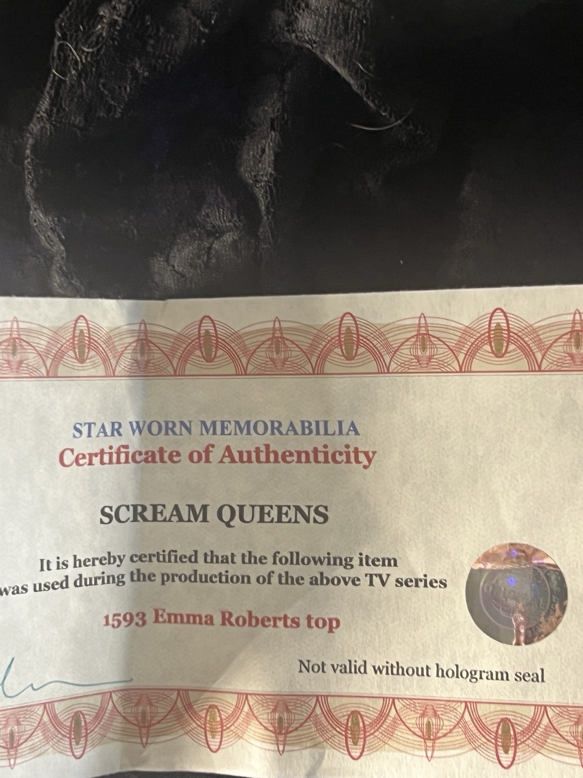 2003 scream queen star worn top memorbilia w COA