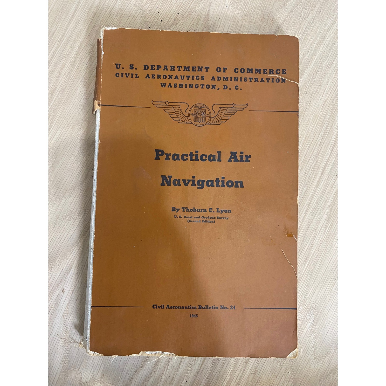 Vintage 1945 Practical Air Navigation Thoburn Lyon Civil Aeronautics Bulletin 24