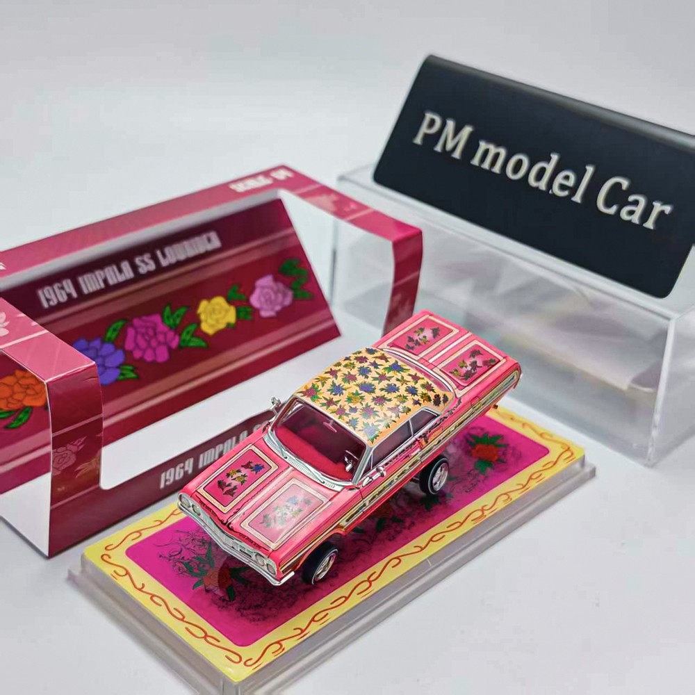 97M 1:64 Impala 1964 Gypsy Rose Pink Diecast Alloy Model Car Collection Gifts