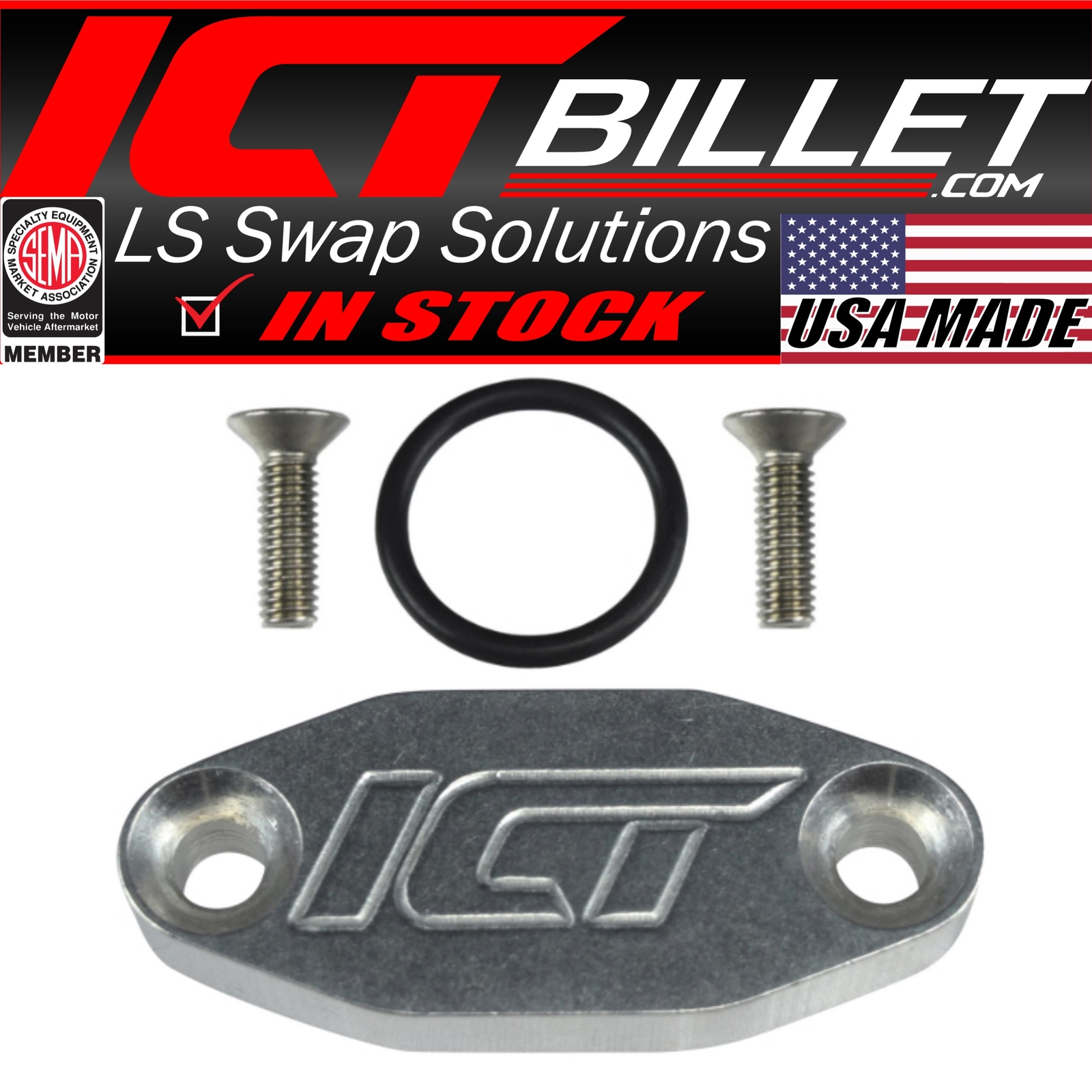 ICT Billet LS Oil Cooler Plate LS LS1 LSX LS3 LQ4 LQ9 LR4 LS6 Port Line
