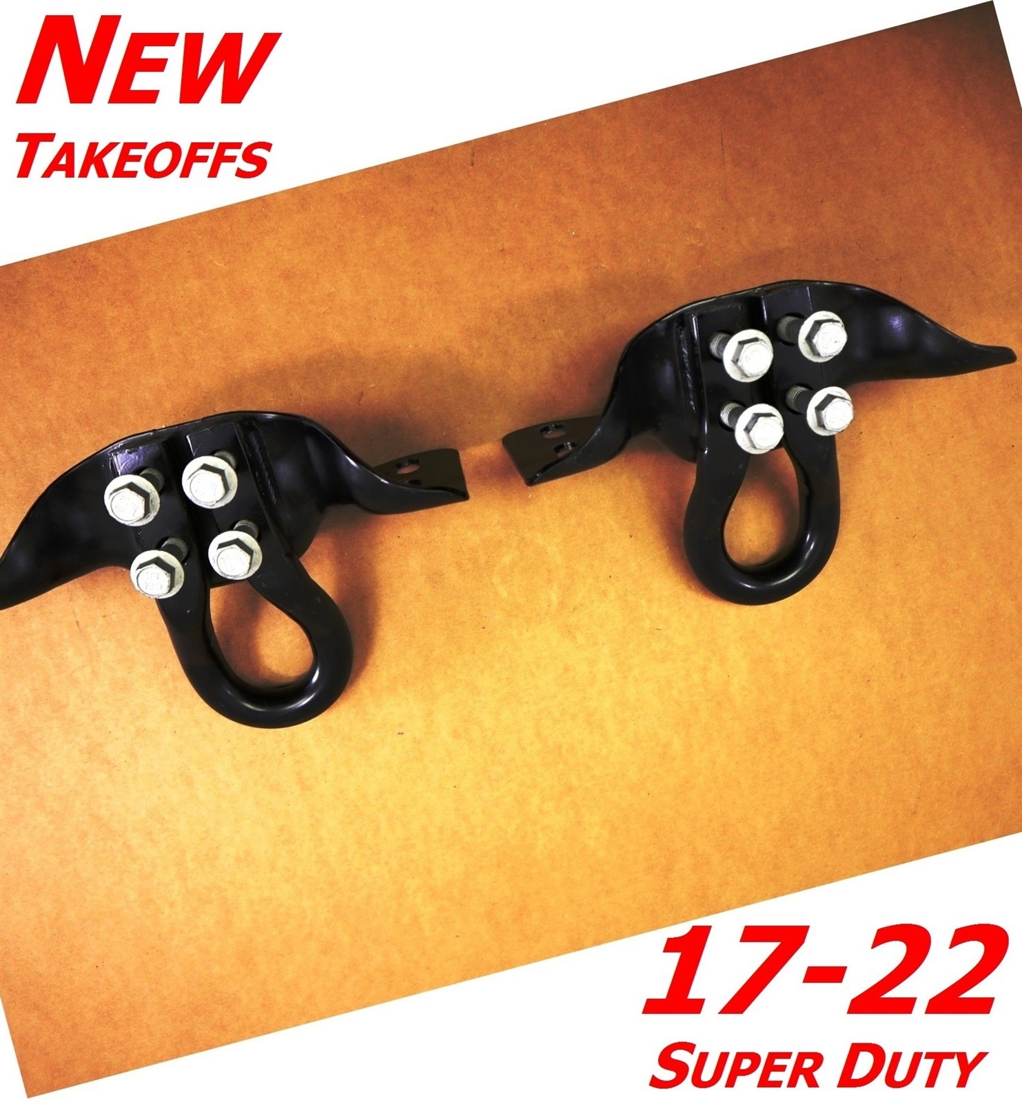 17-26 Super Duty Front Bumper Tow Hooks HC3C17B804AB BLACK Tow Hook OEM