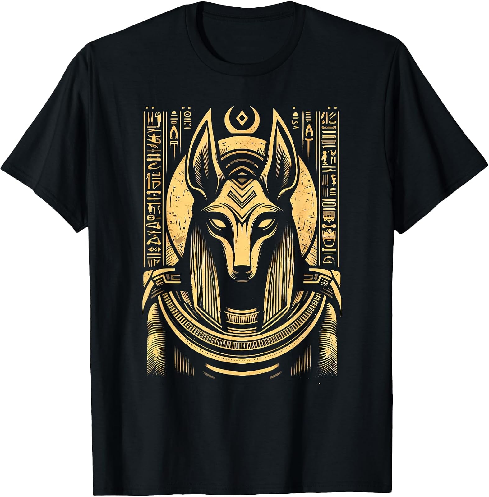 Anubis Egyptian Hieroglyphics T-Shirt - Ancient Egypt Design