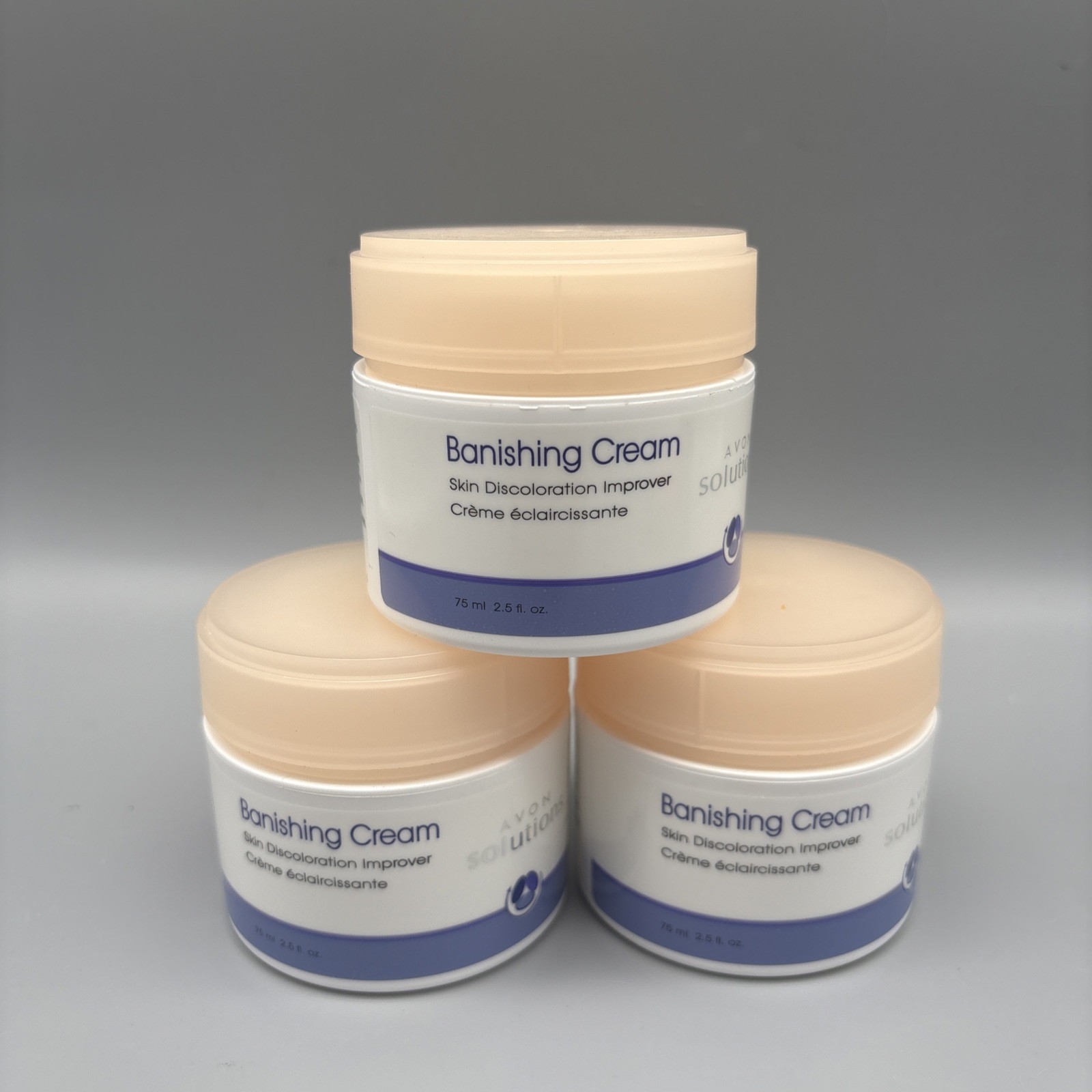 Pack of 3 Avon Solutions Banishing Cream Skin Discoloration Improver 2.5 fl. oz Pack of 3 Avon Solutions Banishing Cream Skin Discoloration Improver 2.5 fl. oz