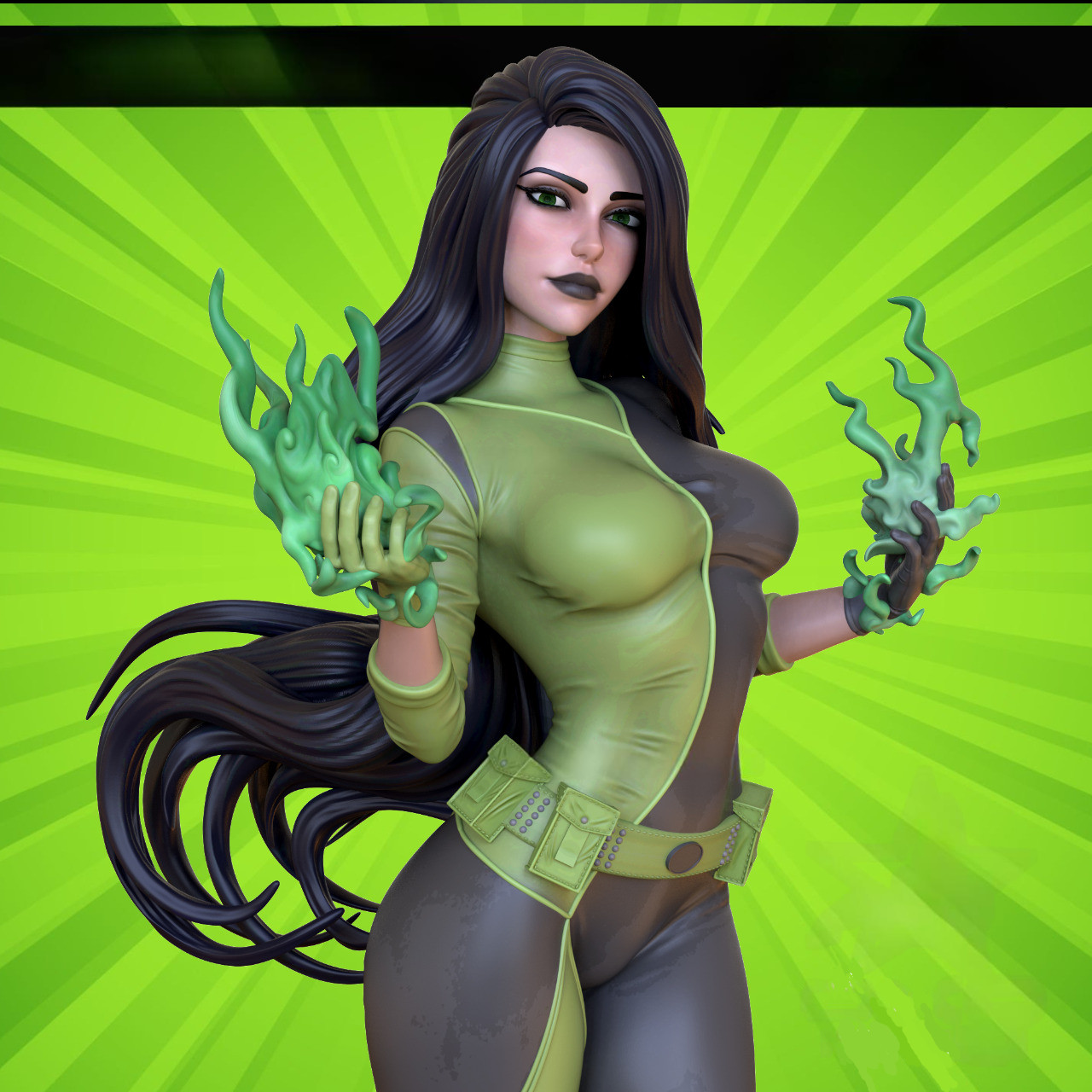 Painted Shego Statue 1/4 Sexy Figure