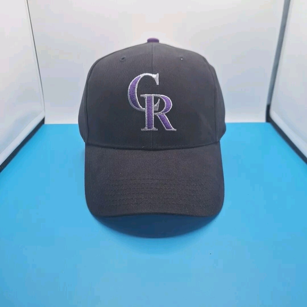 Genuine Merchandise Colorado Rockies Black Strapback Hat Cap 100% Cotton Genuine Merchandise Colorado Rockies Black Strapback Hat Cap 100% Cotton
