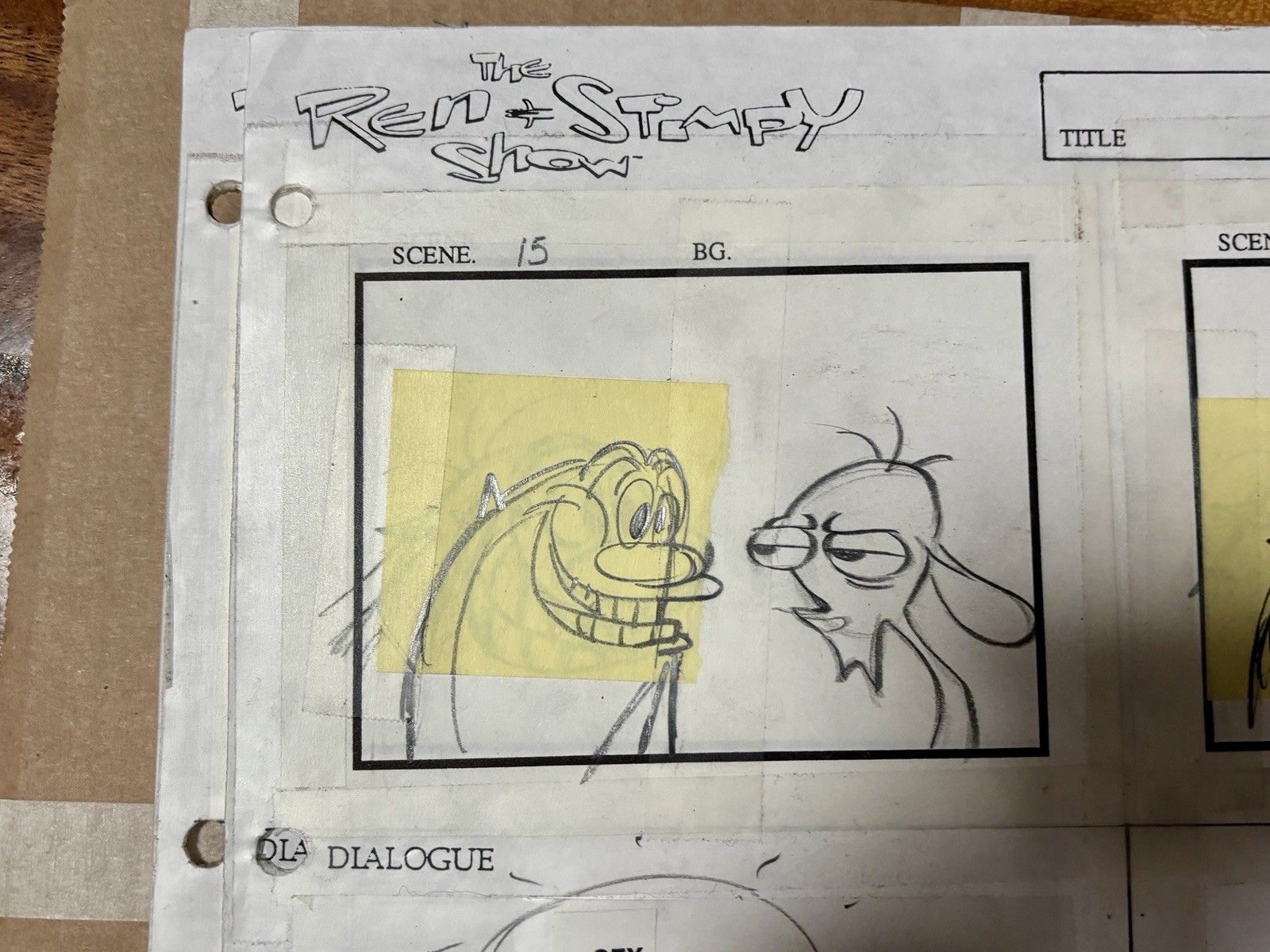 Nickelodeon The Ren & Stimpy Show 1990s Spümcø Storyboard 6 Pages / Cert Of Auth