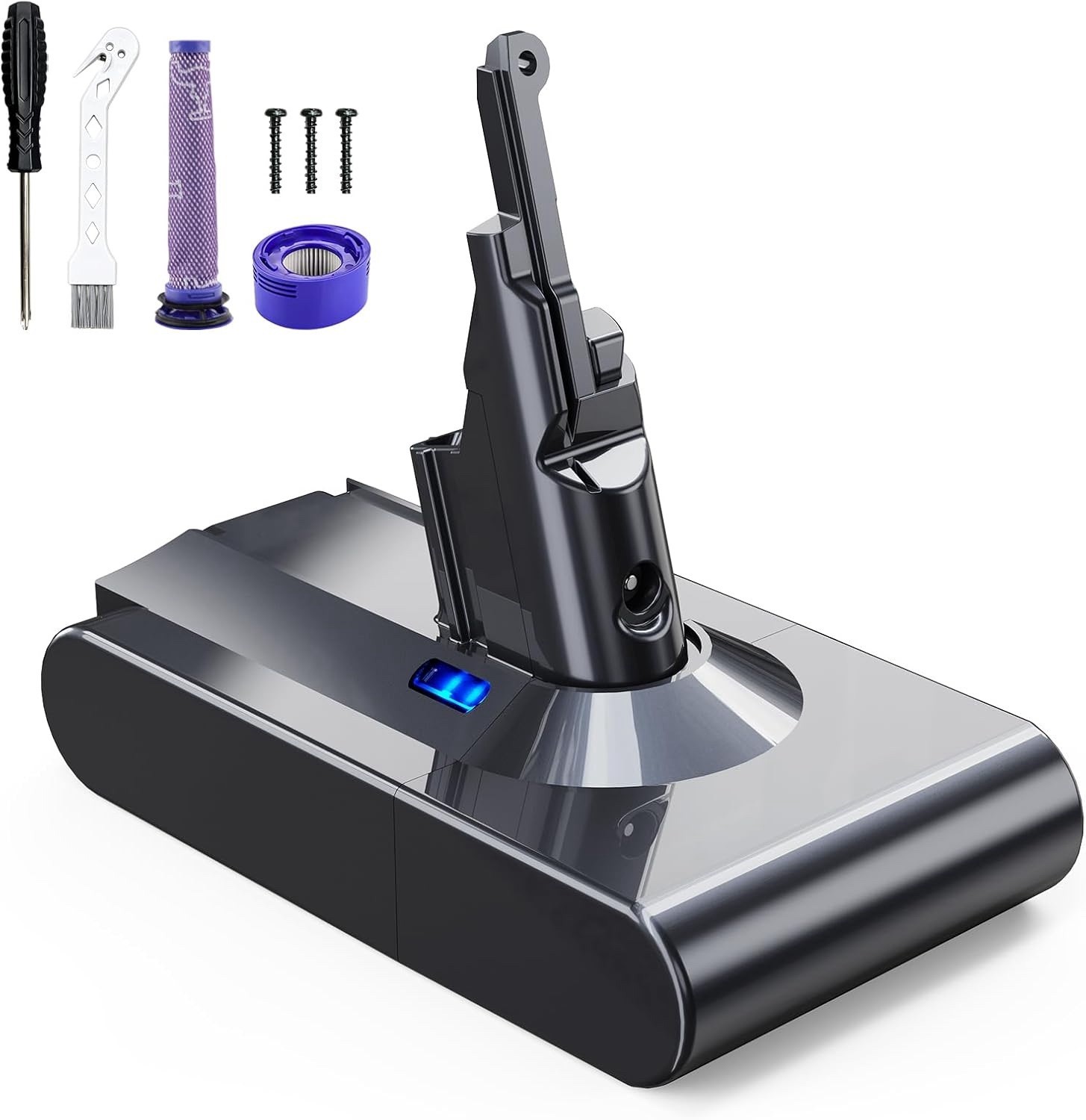 Dyson V8Battery Replacement 21.6V 8000mAh SV10 SV25 Battery With Pre/Post-Filter