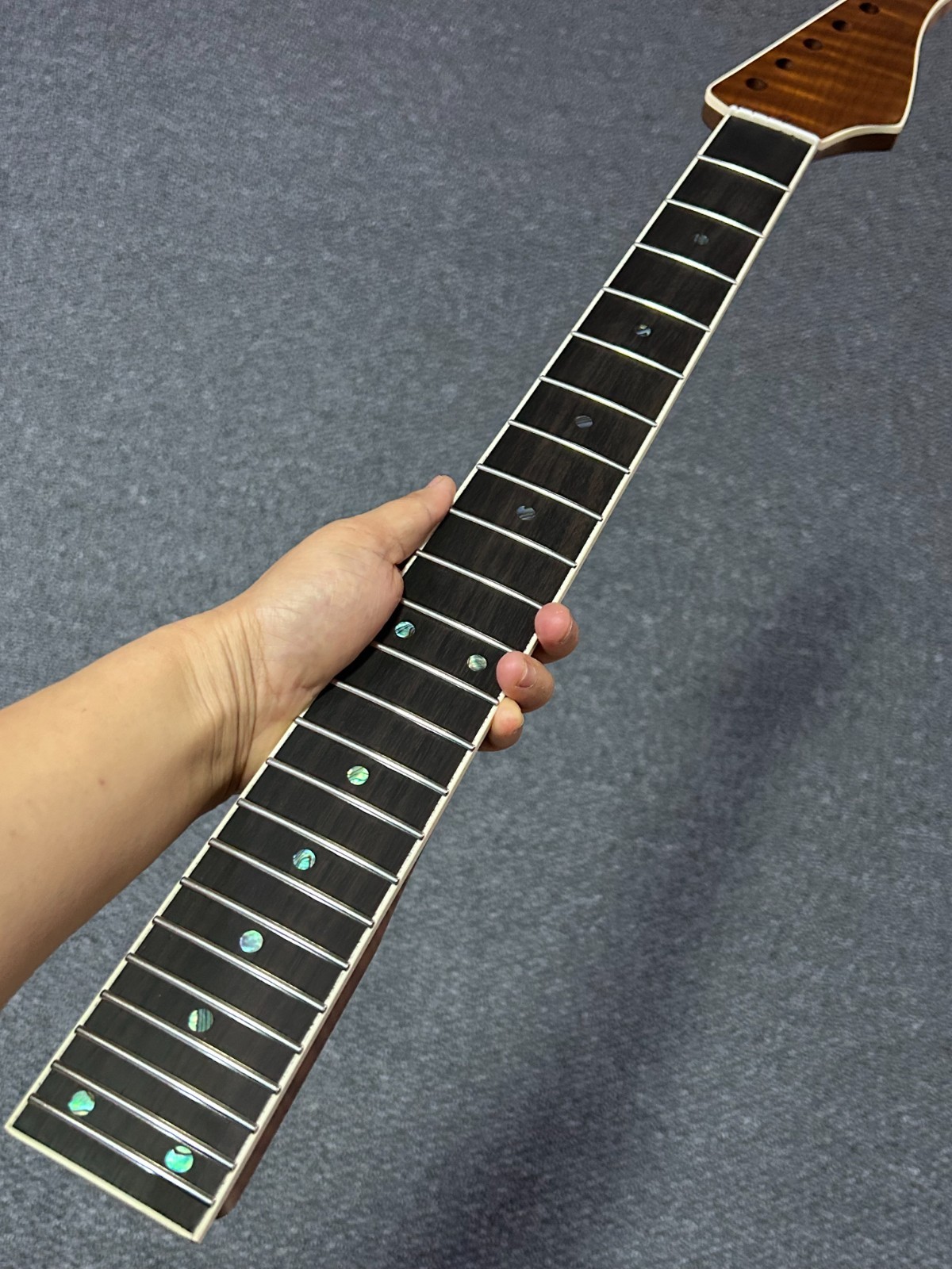 AAAA 24fret Roasted Flame Maple Electric guitar neck part rosewood