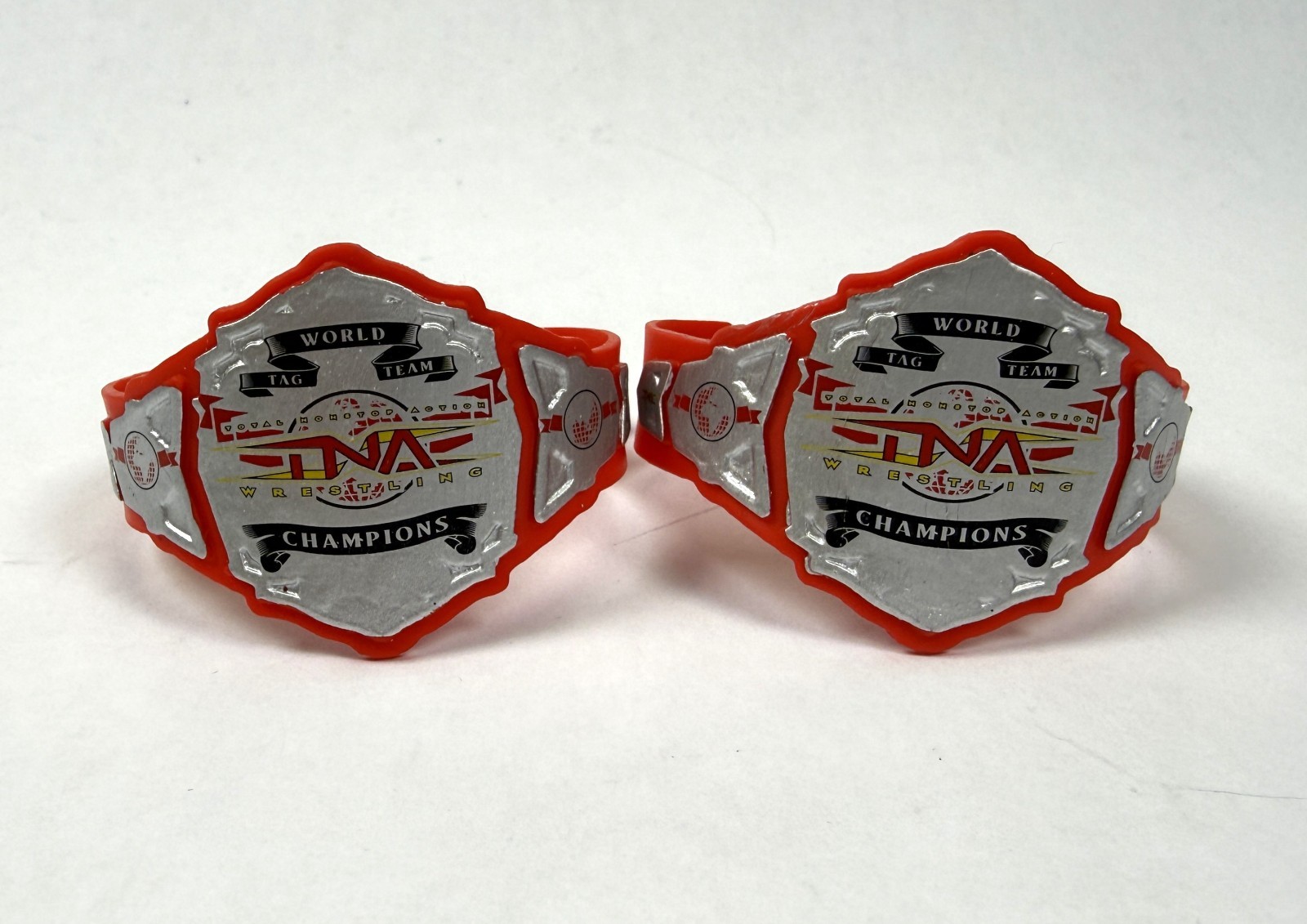 TNA Impact Wrestling Tag Team Title Belt Lot Set Collect Major Big Rubber Guys TNA Impact Wrestling Tag Team Title Belt Lot Set Collect Major Big Rubber Guys