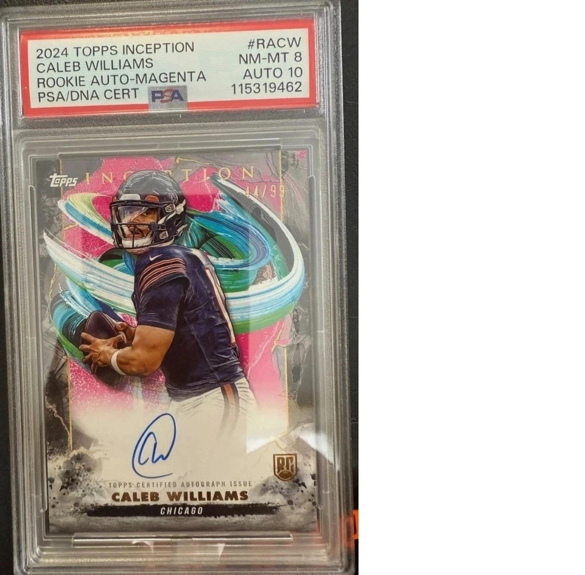 Football Pack - Chase Caleb Williams Auto /99 PSA 8 Auto 10 (150 Pack Series)